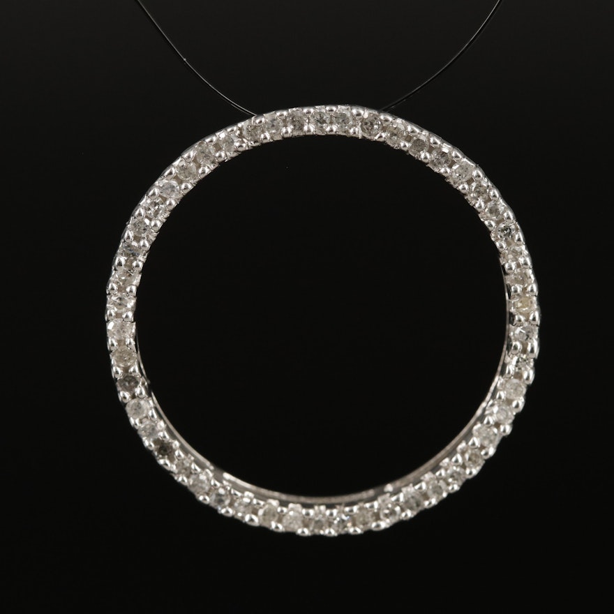 10K 0.31 CTW Diamond Circle Pendant