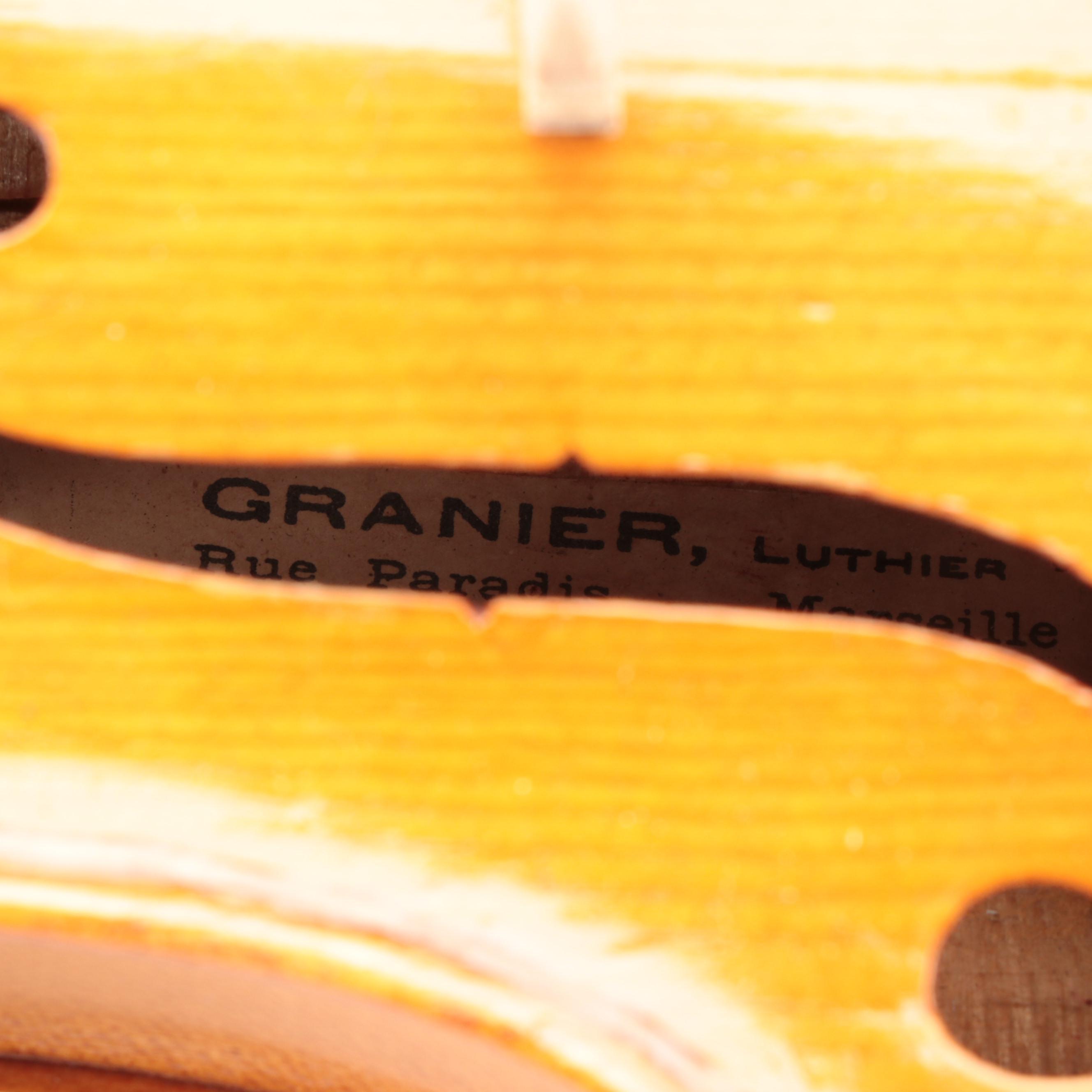Luthier Granier Maple and Spruce 4/4 Violin with Case, 1933