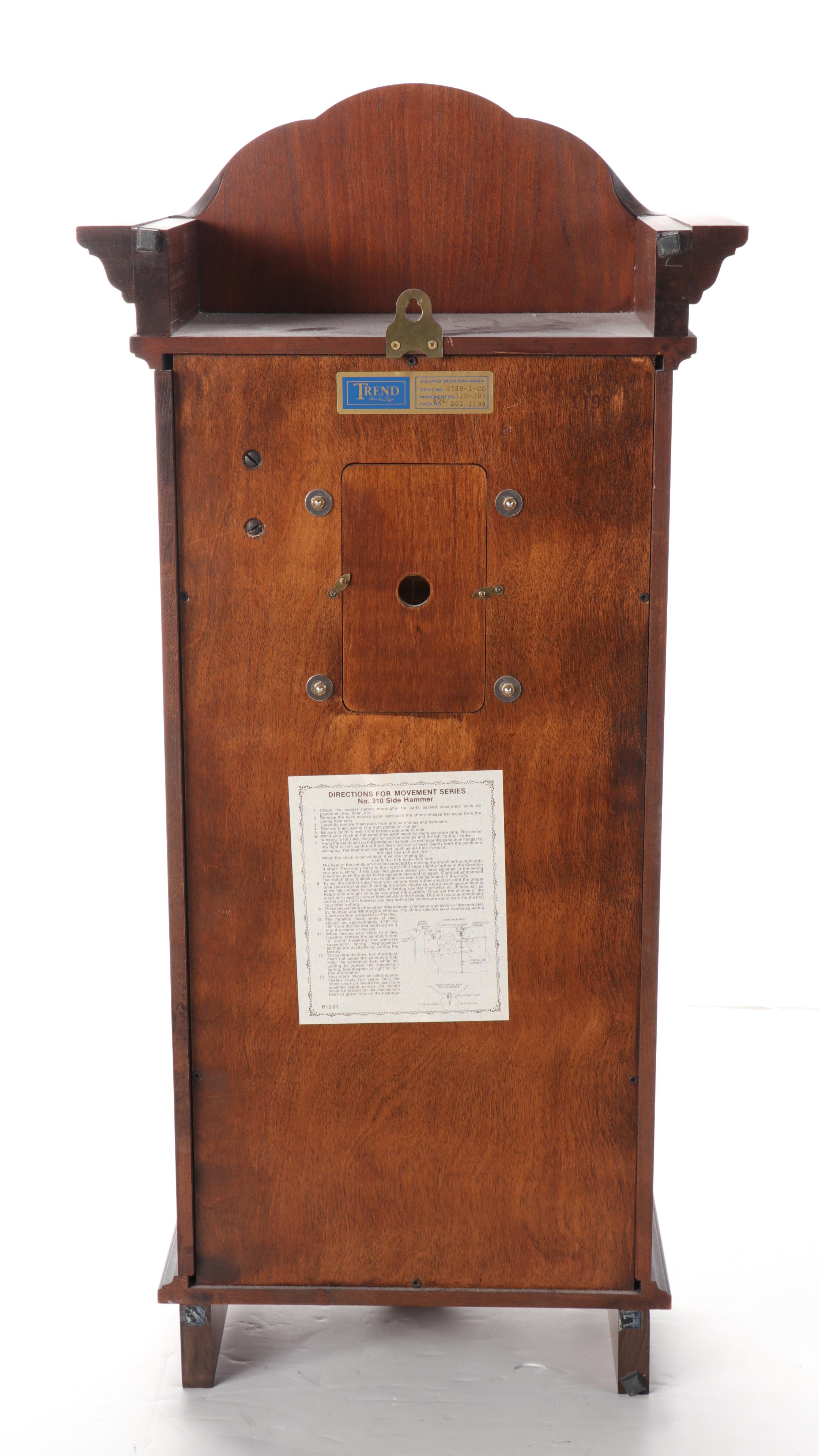 Trend by Sligh Triple-Chime Cherry Cased Wall Clock