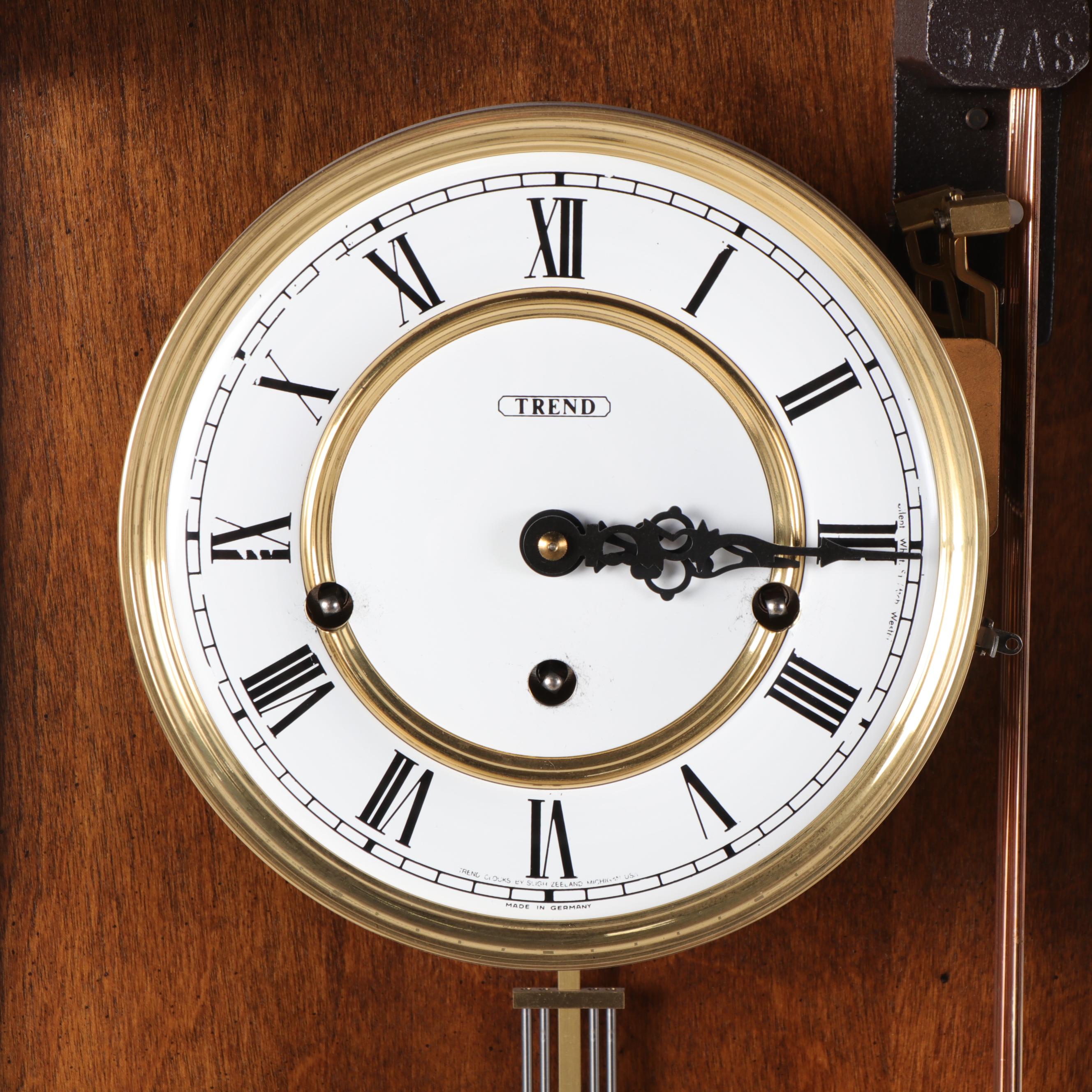 Trend by Sligh Triple-Chime Cherry Cased Wall Clock