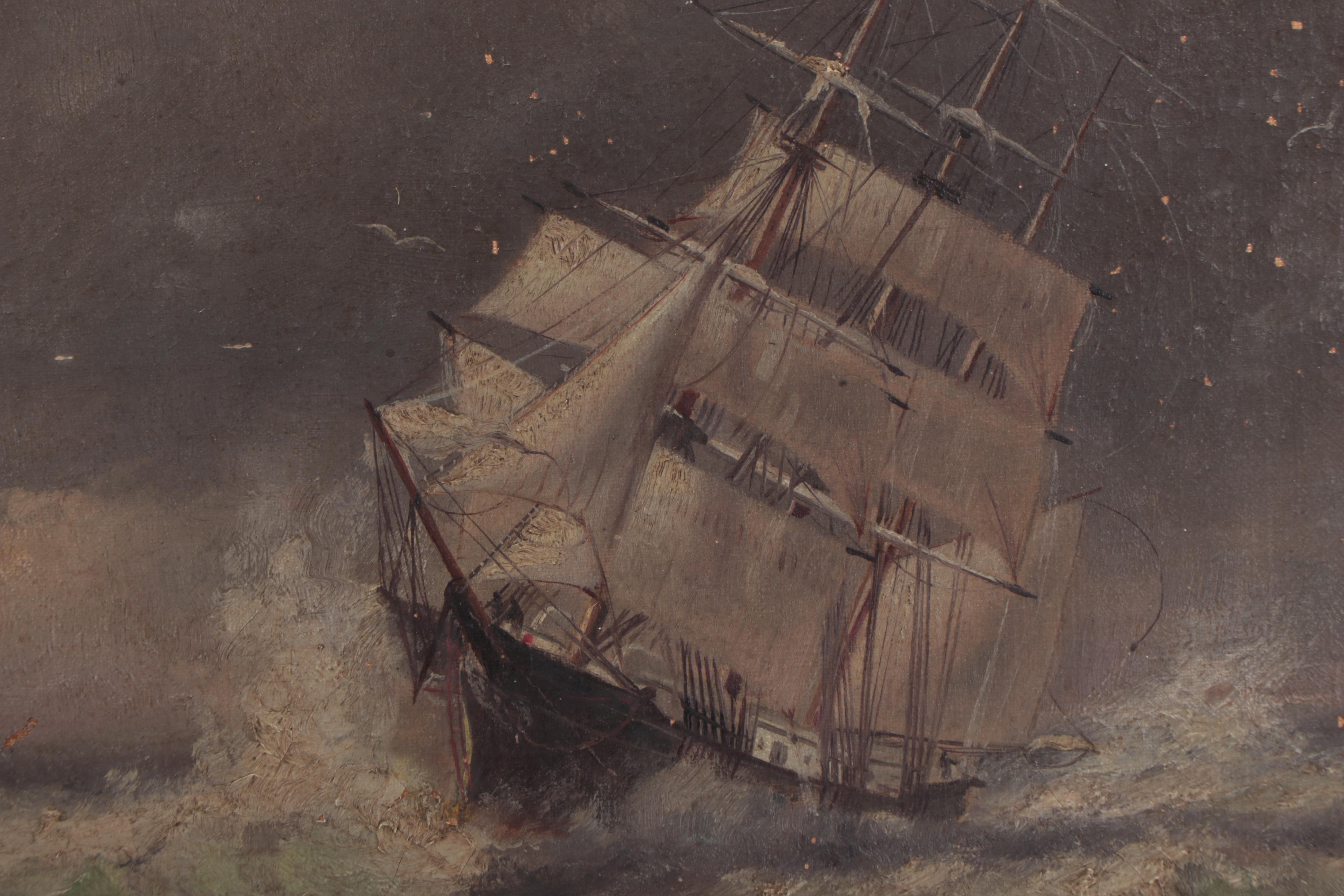 Marshall Johnson Jr. Nautical Oil Painting, Circa 1900