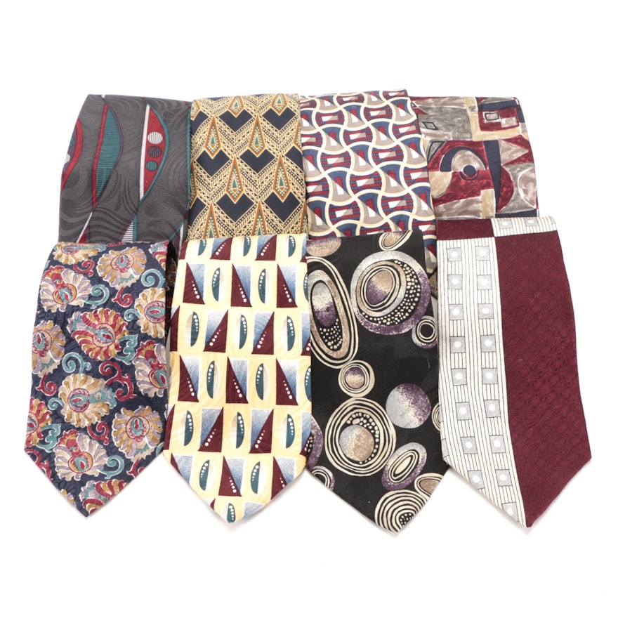 Christian Dior, Pierre Cardin, Albert Nipon, and Ralph Lauren Silk Neckties