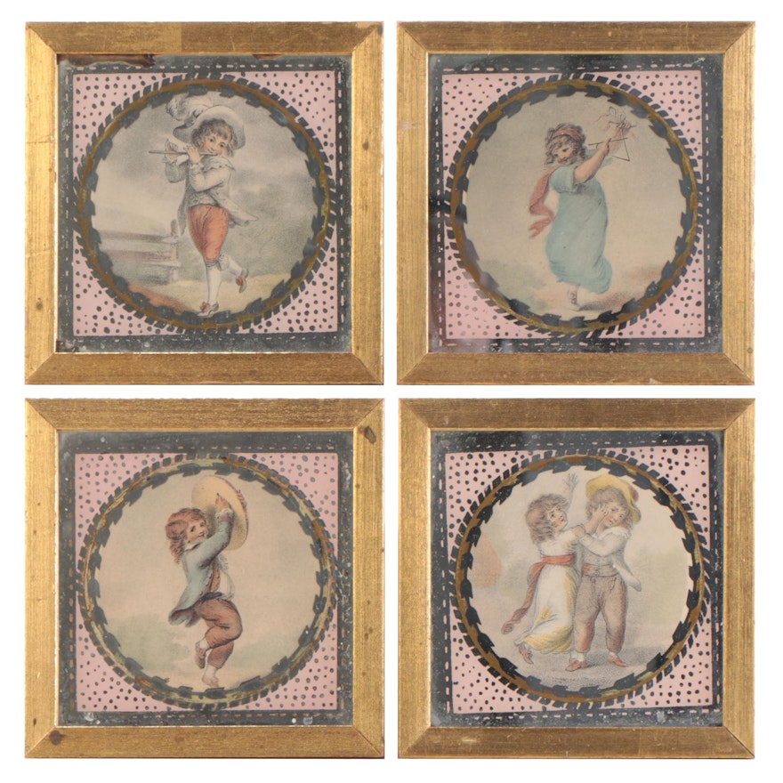 Hand-Colored Collotypes of Children, Early 20th Century