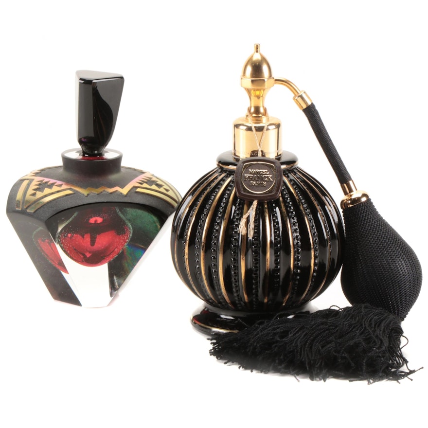 Correia Art Glass Perfume Bottle with Marcel Frank Atomizer