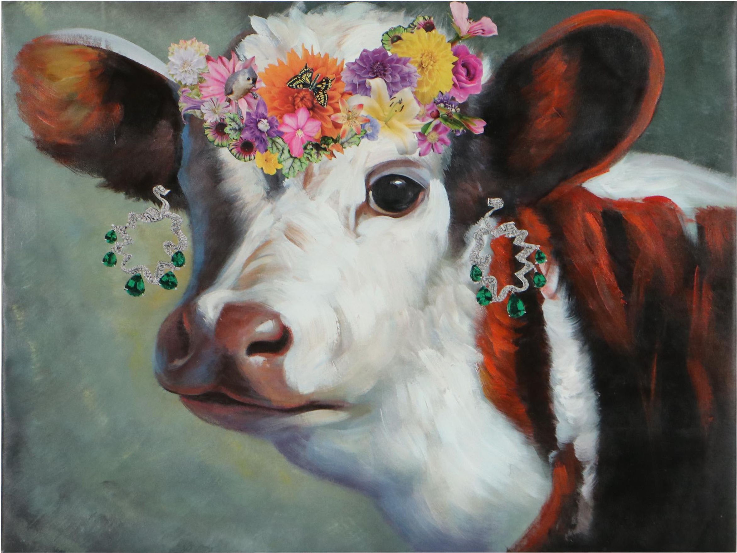 Rebecca Manns Mixed Media "Fancy," 2021