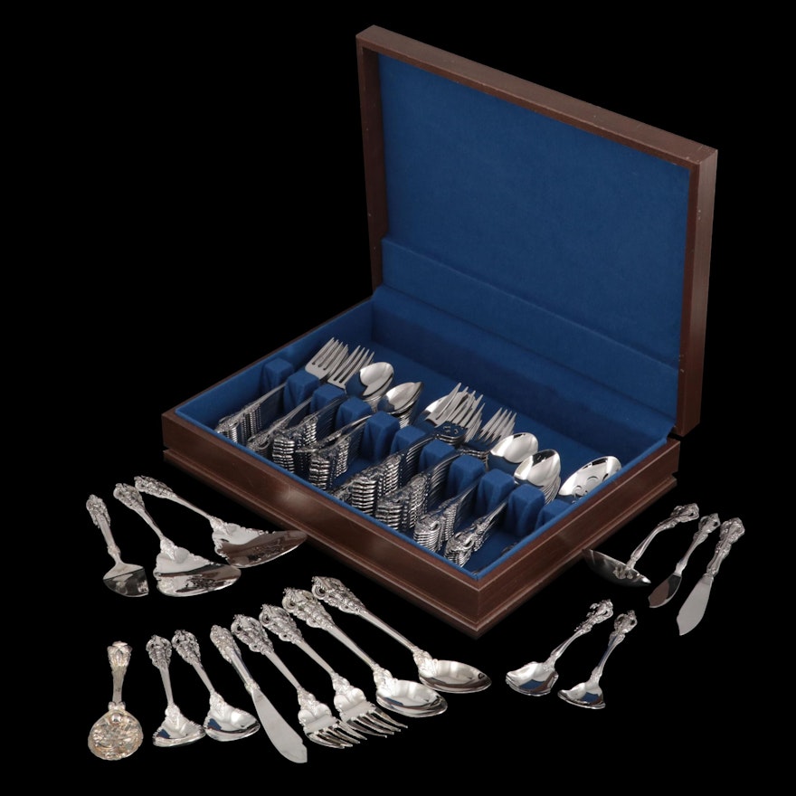 Oneida "Renoir-Pembrooke" Stainless Steel and Godinger "Baroque" Silver Flatware