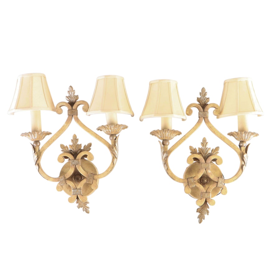 Pair of Fine Art Lamps Candelabra Wall Sconces, Late 20th Century