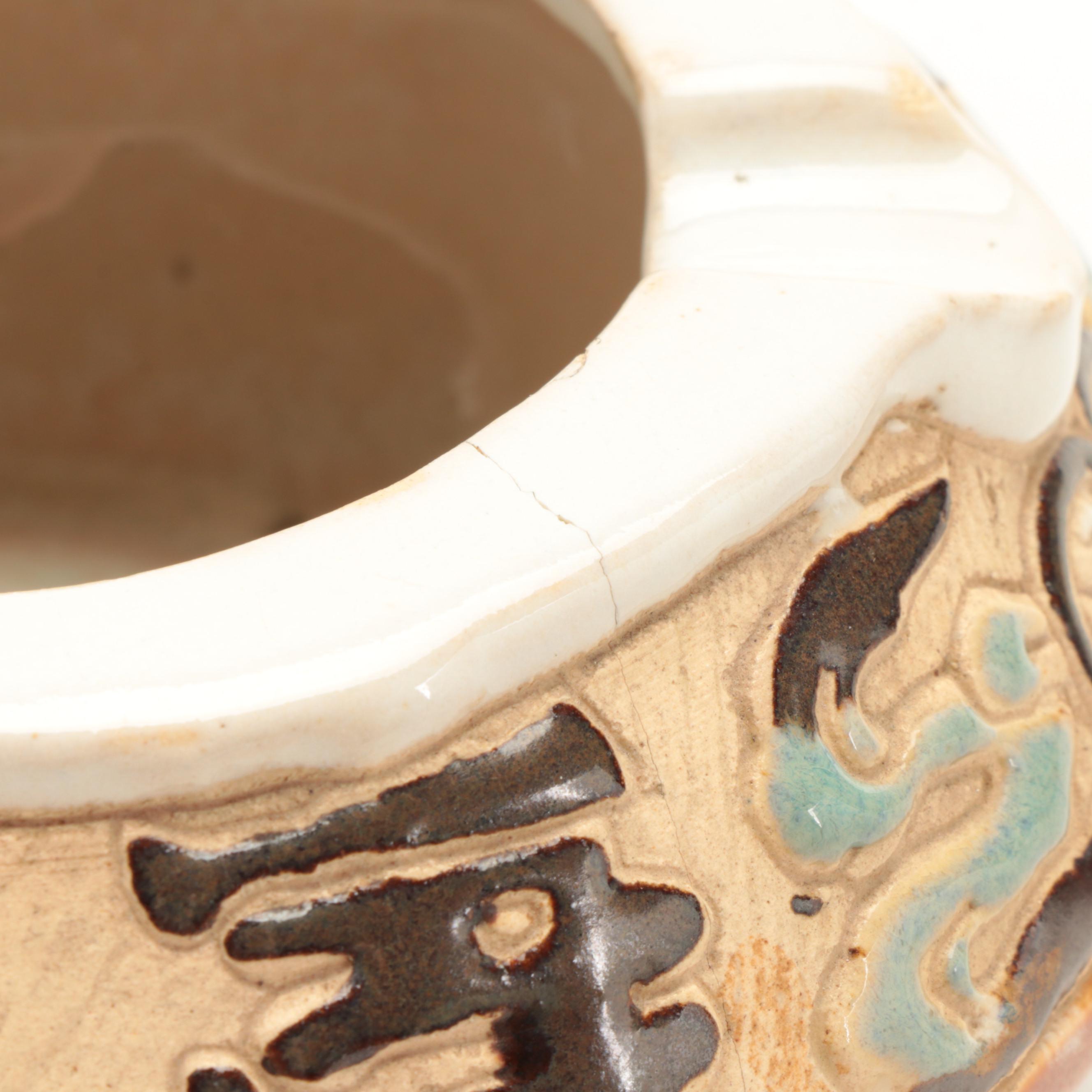 Dana Vietnam Pottery Pitcher with Other Ceramic Ashtray