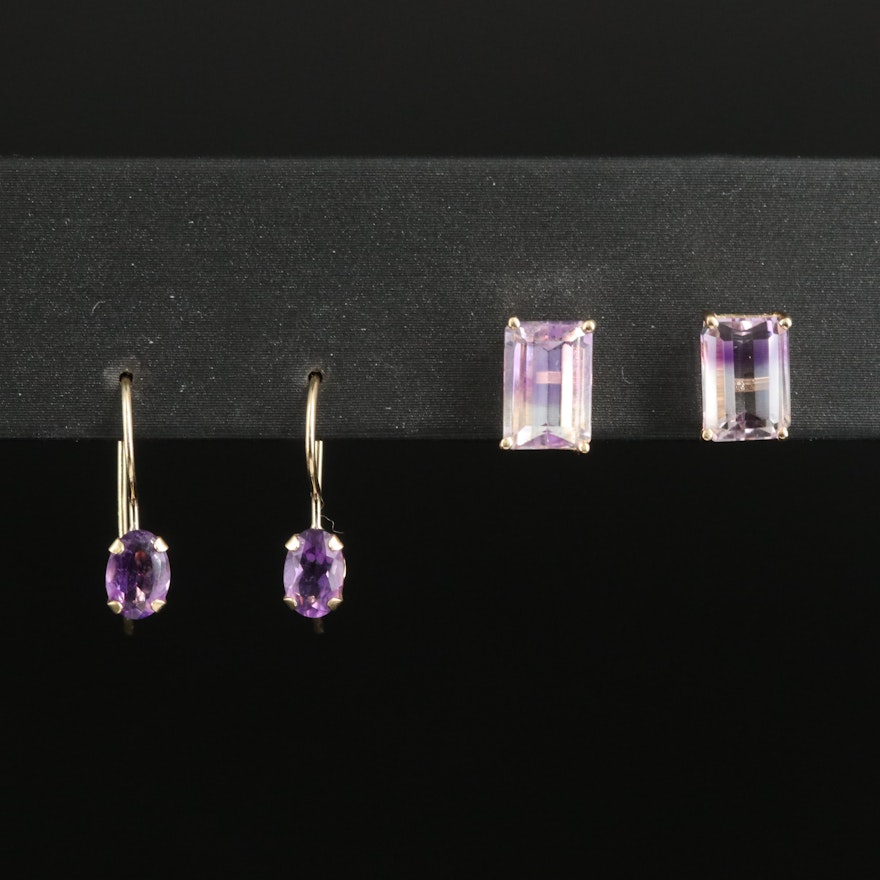 14K Amethyst Earrings