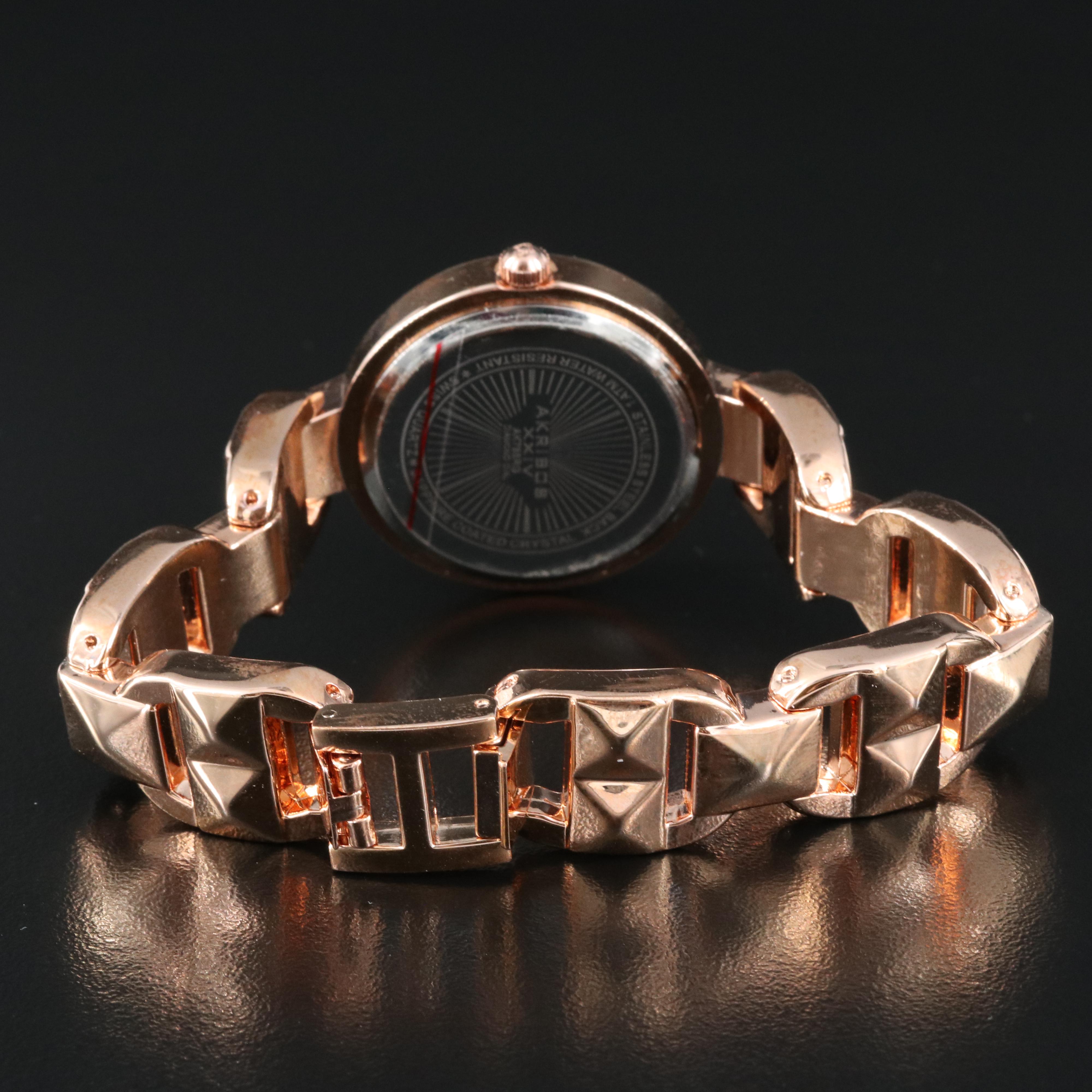 Akribos Diamond Dial Quartz Watch