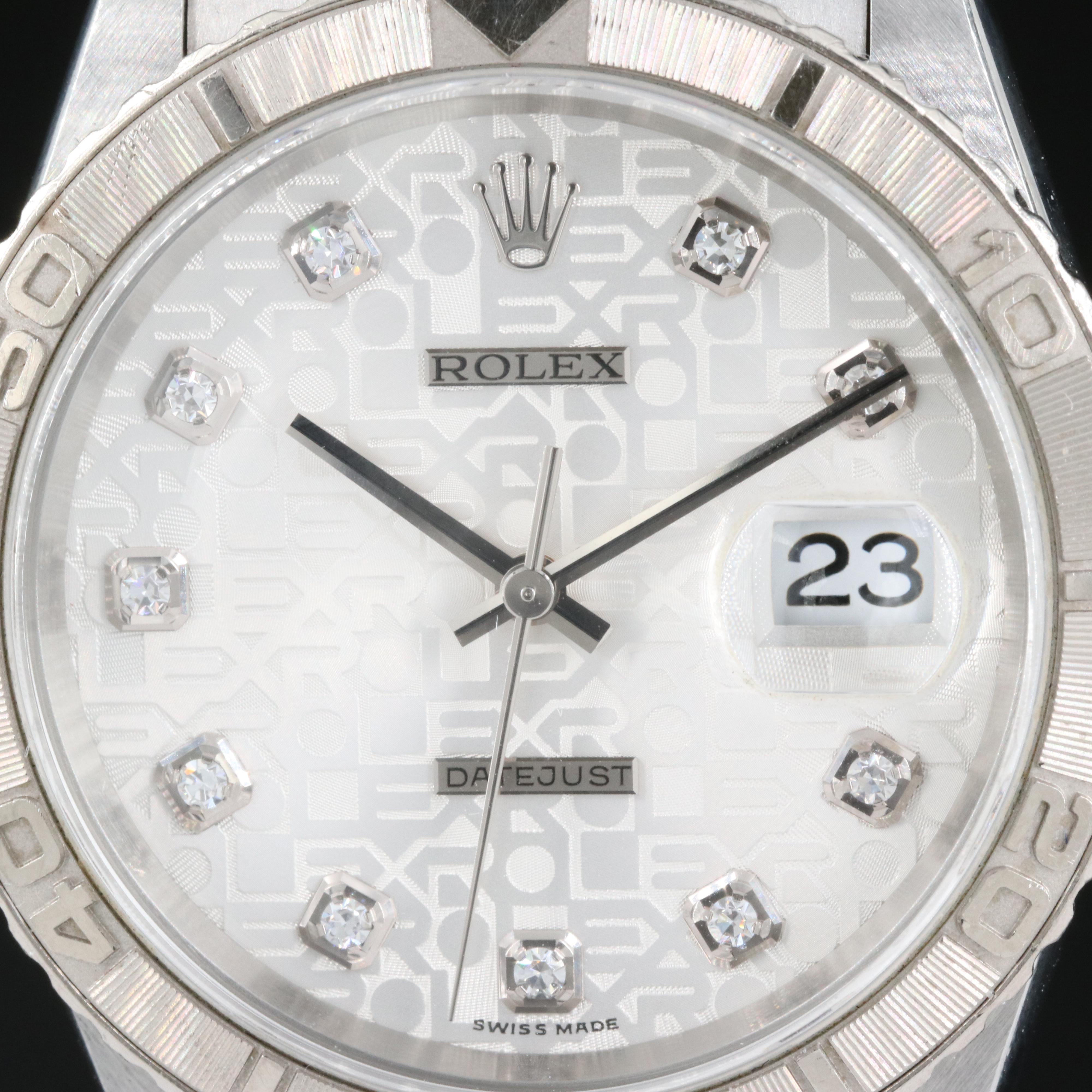 2004 Rolex Turnograph Diamond Silver Jubilee Dial, Datejust Watch