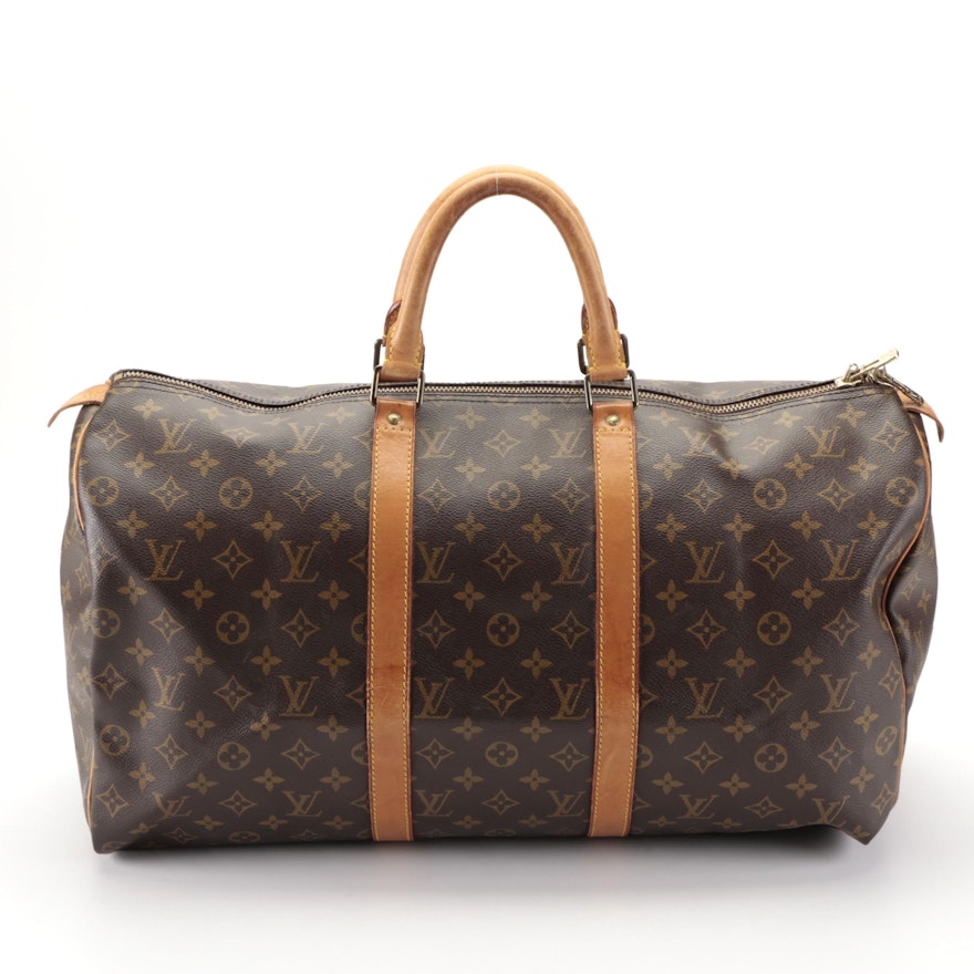 Louis Vuitton Keepall 50 in Monogram Canvas and Vachetta Leather