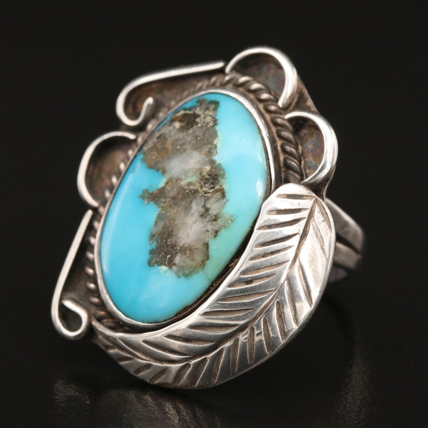 Southwestern Style Sterling and Turquoise Ring