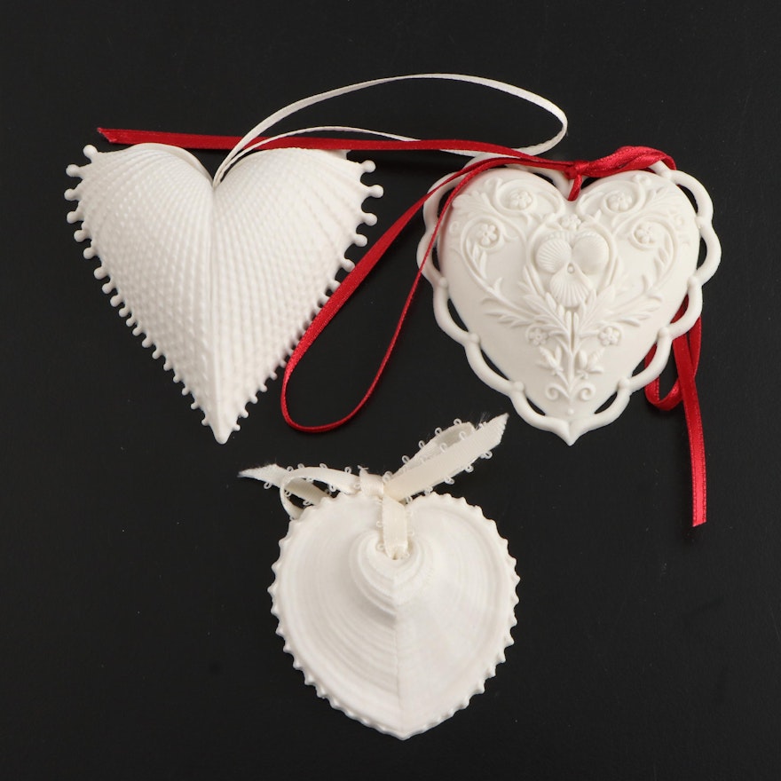 Margaret Furlong Shell and Heart Ornaments, 1980s-1990s