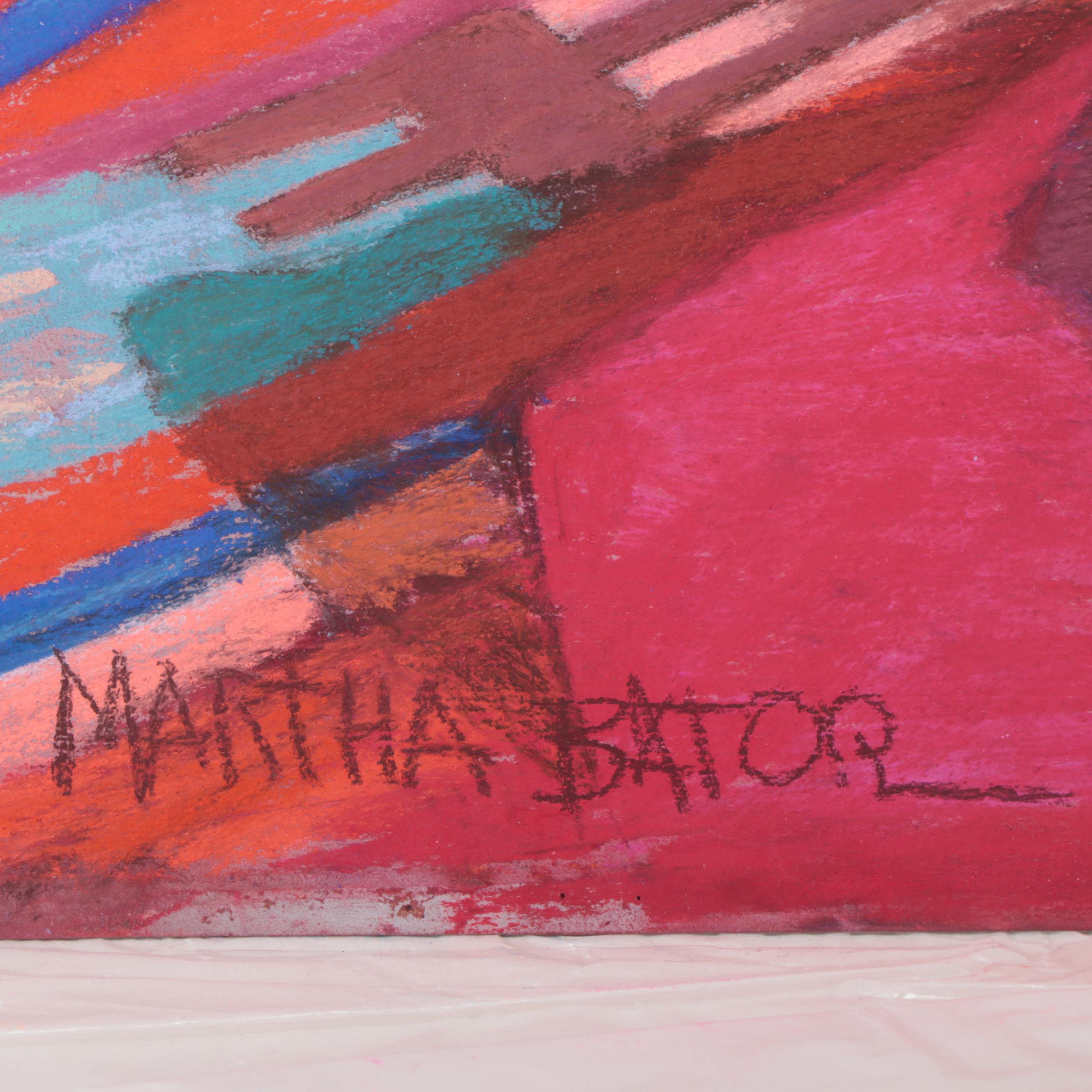 Martha Bator Still Life Pastel Drawing of a Spinning Wheel