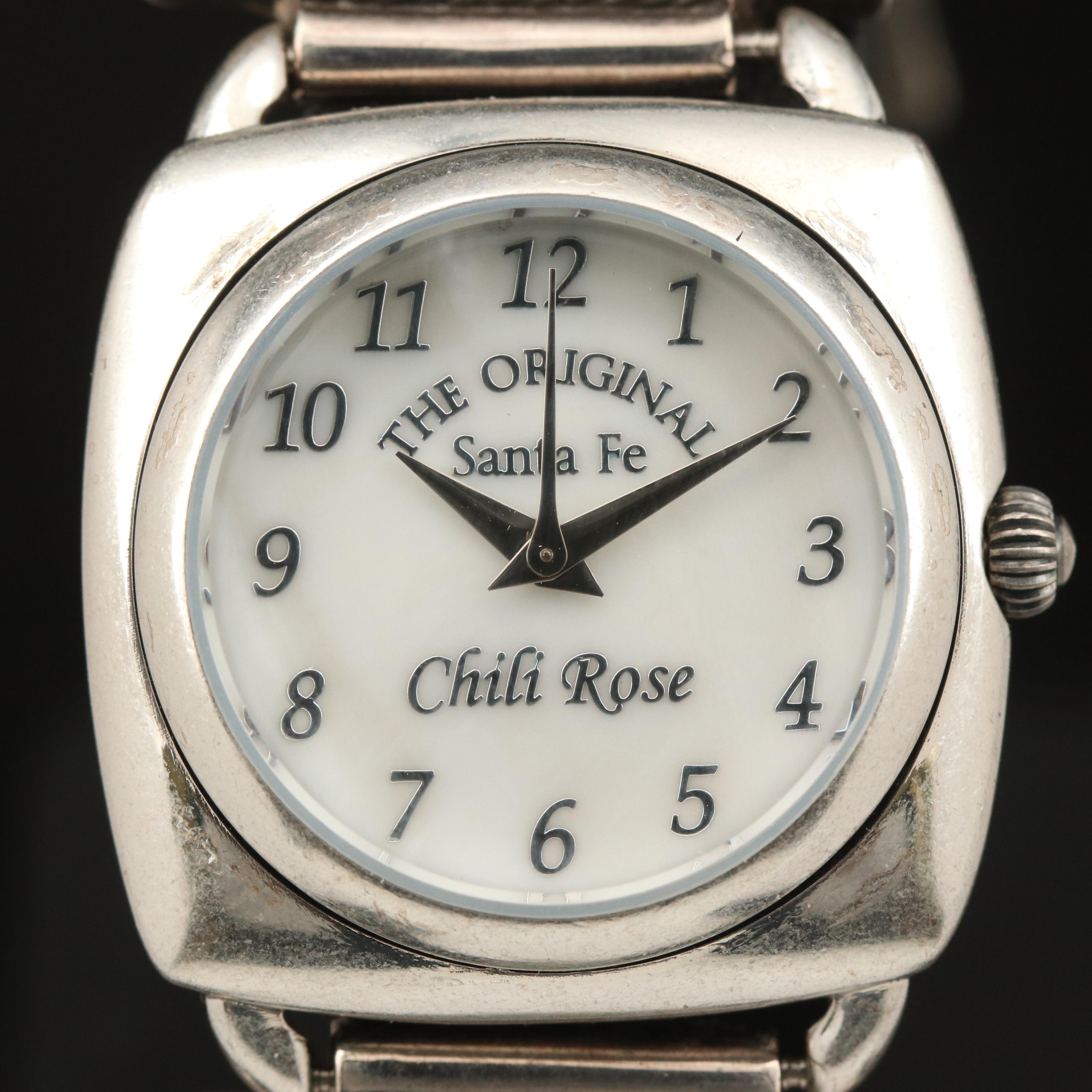 Sterling and Beaded Bracelet Santa Fe Chili Rose Watch