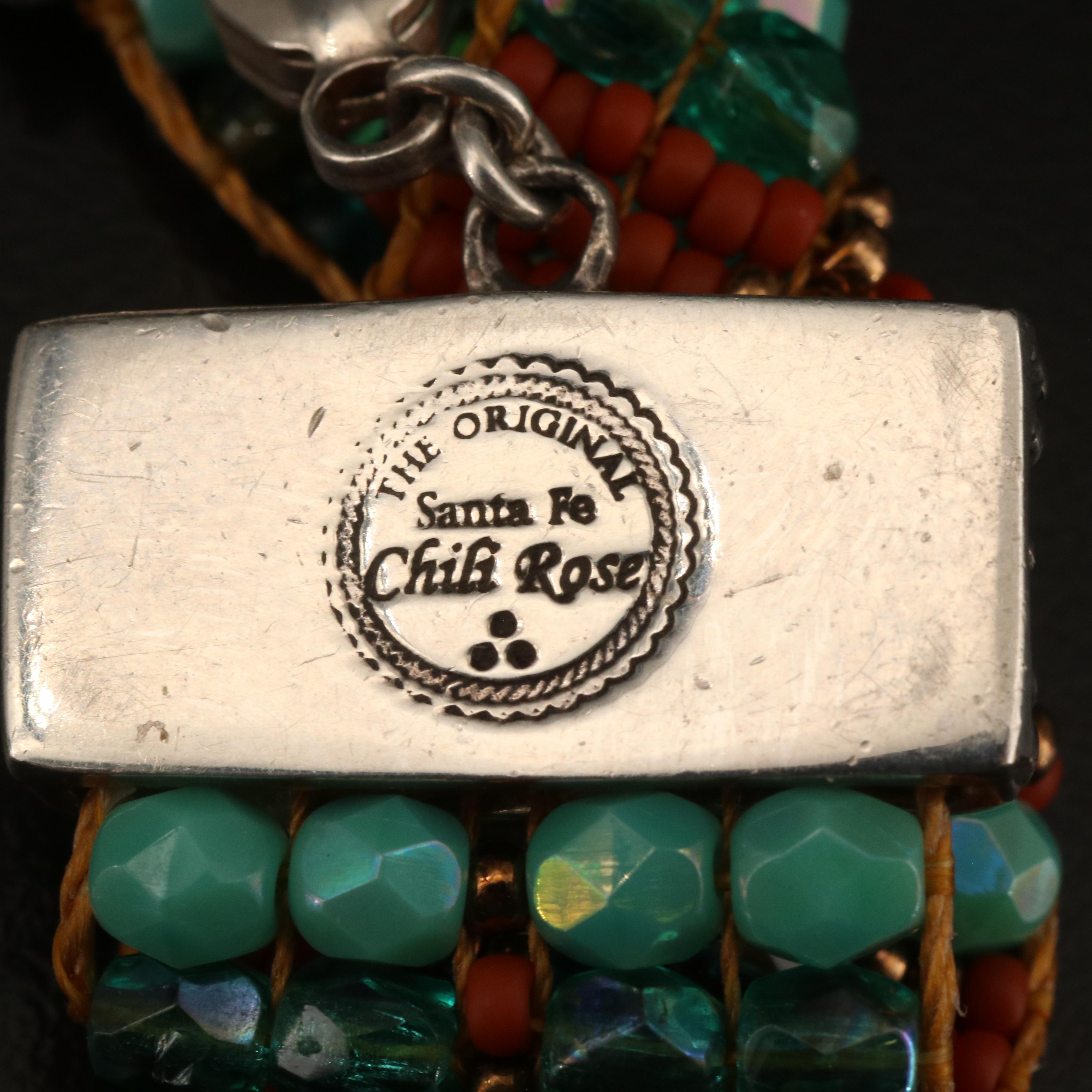 Sterling and Beaded Bracelet Santa Fe Chili Rose Watch