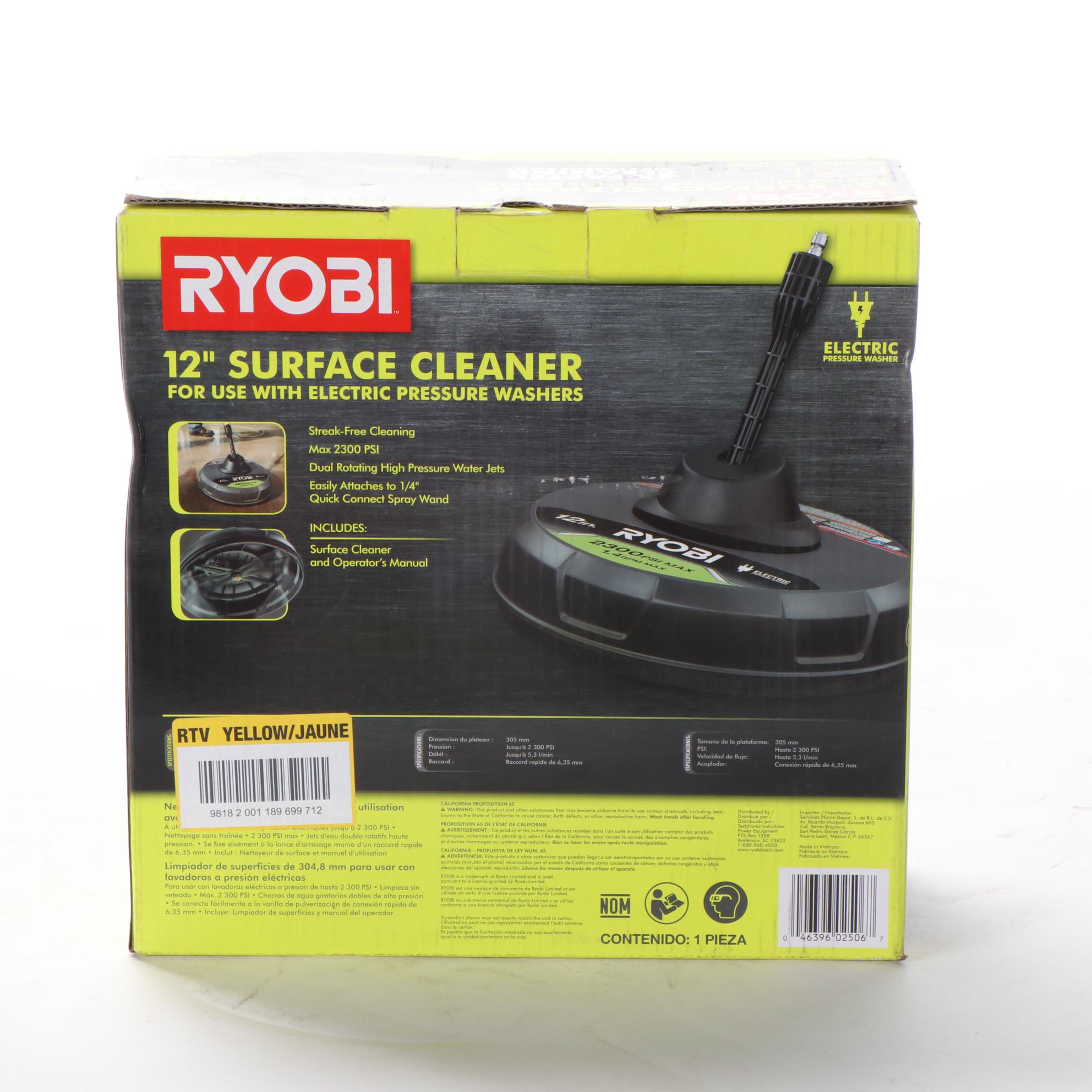 Ryobi 1700 PSI Electric Pressure Washer with 12" Surface Cleaner