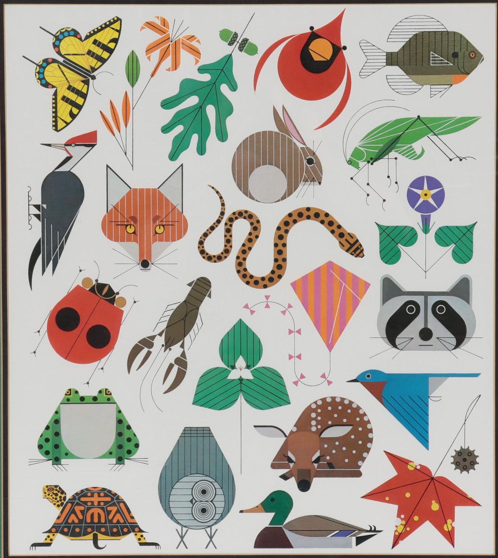 Offset Lithograph After Charley Harper of Animals, Late 20th Century