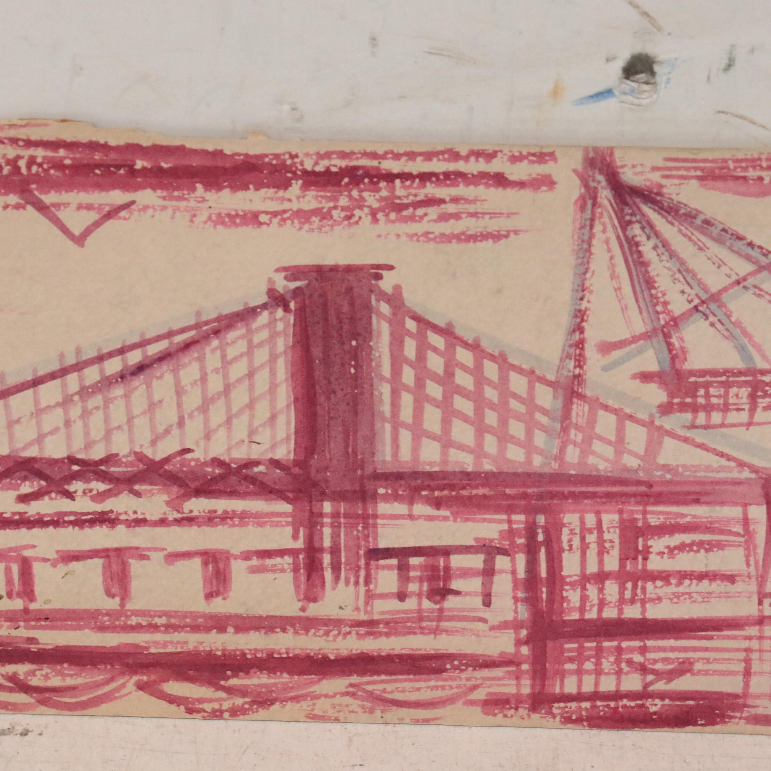 Esther Phillips Watercolor Sketch of Bridge