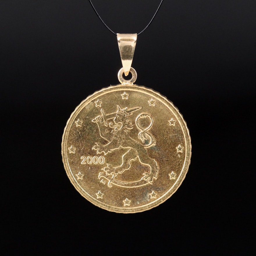 14K Pendant with 2000 Fifty Euro Coin