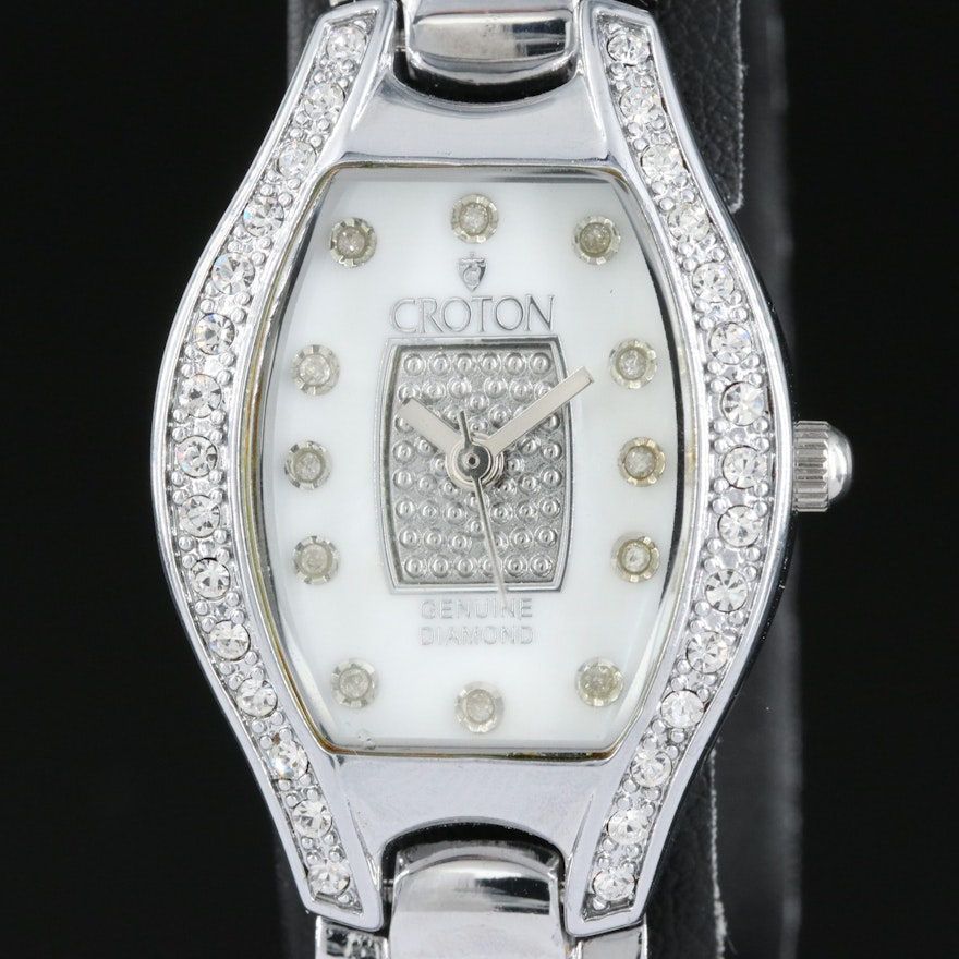 Croton "Ballroom" Diamond Markers Quartz Wristwatch