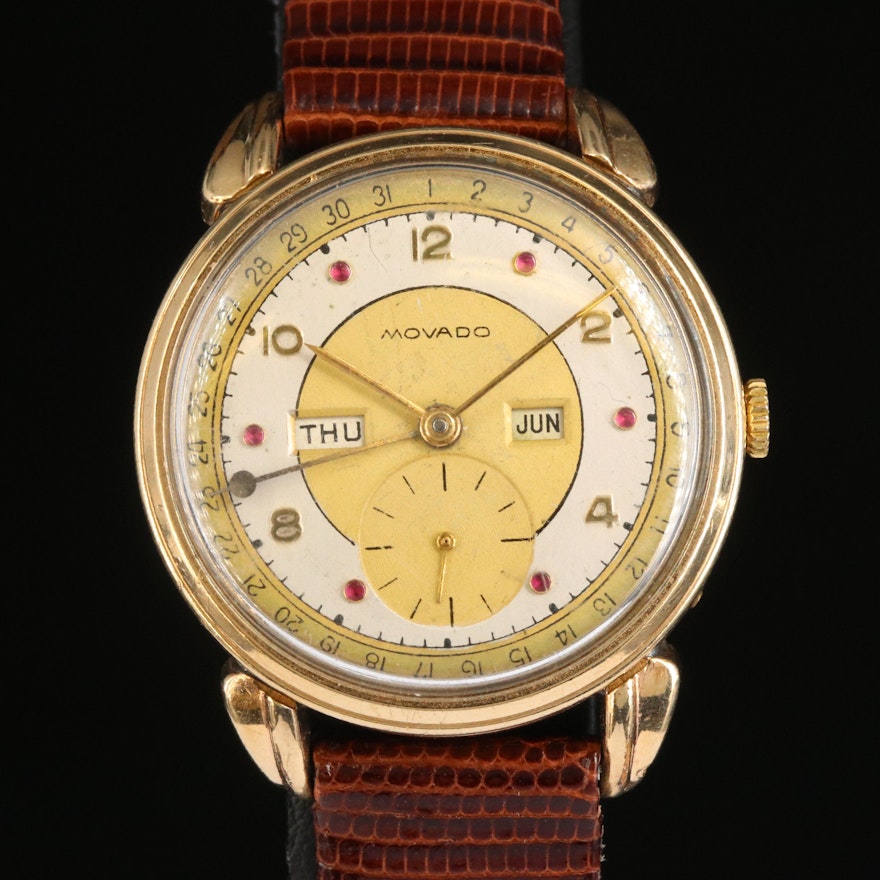 Vintge Movado Triple Date Wristwatch