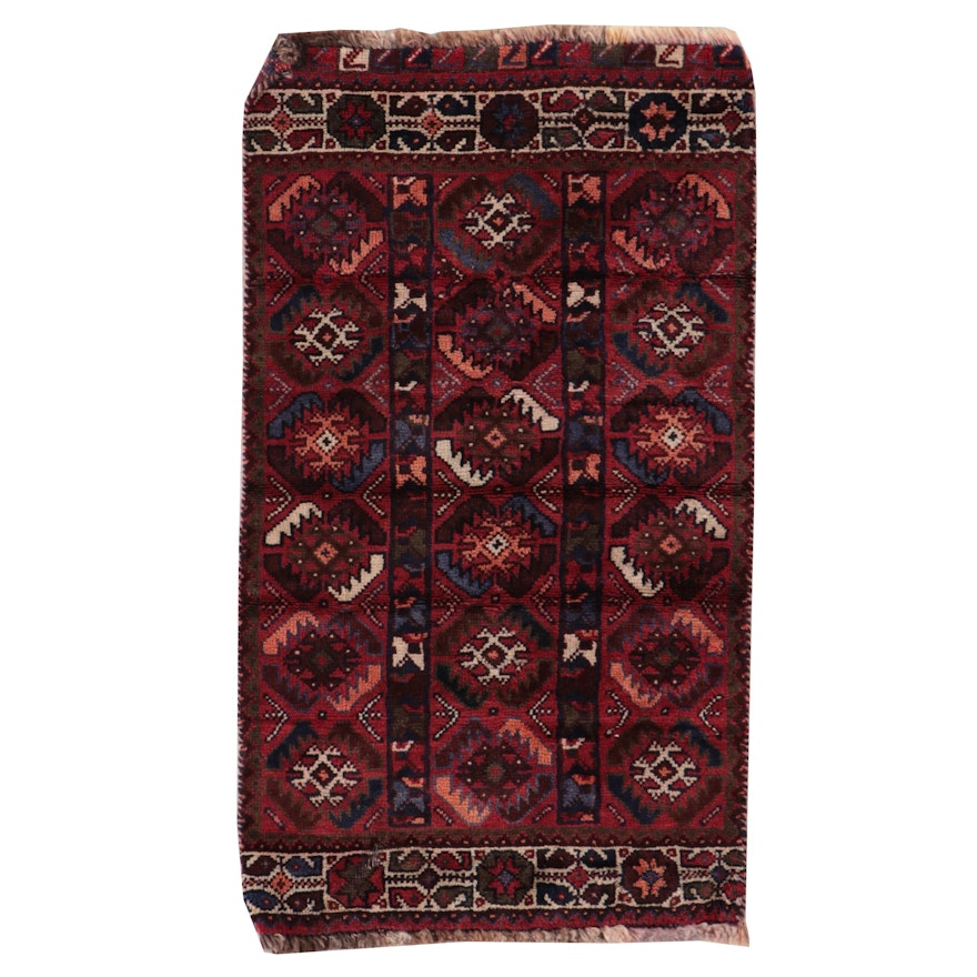 2' x 3'8 Hand-Knotted Afghan Baluch Accent Rug