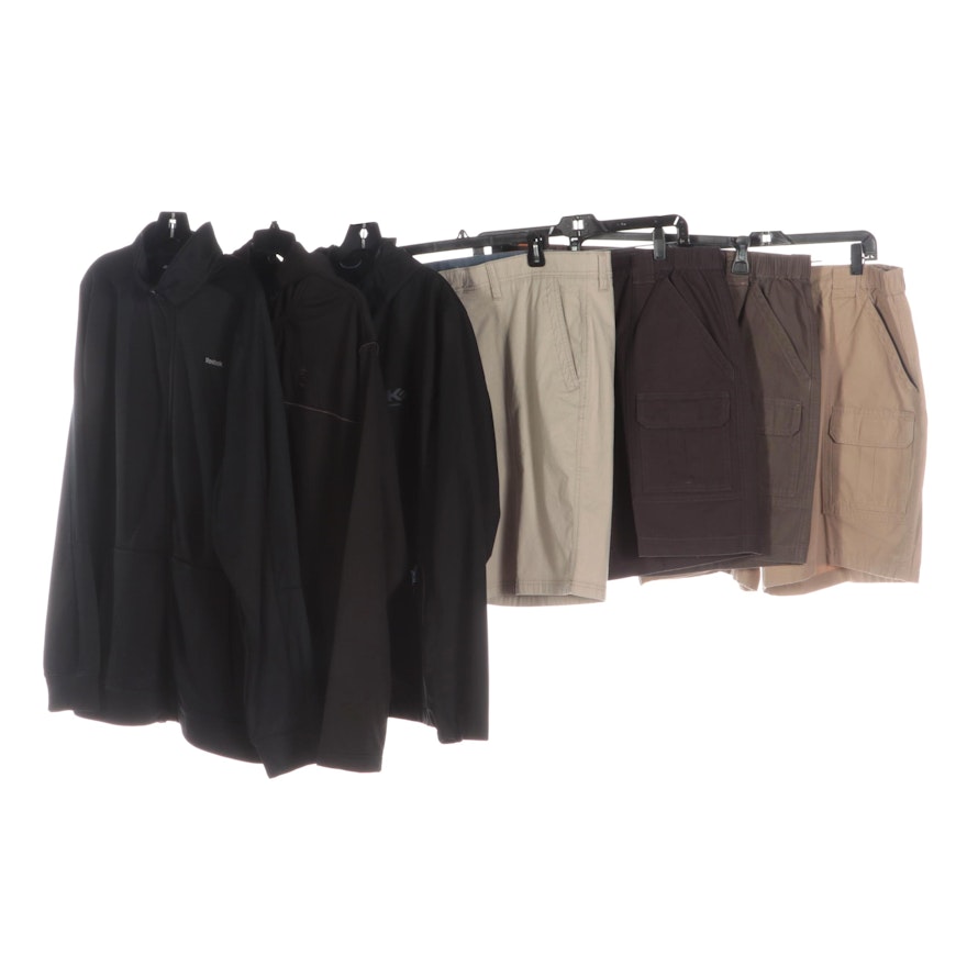Men's Reebok and Other Zip-Front Jackets with Savane and Other Hiking Shorts