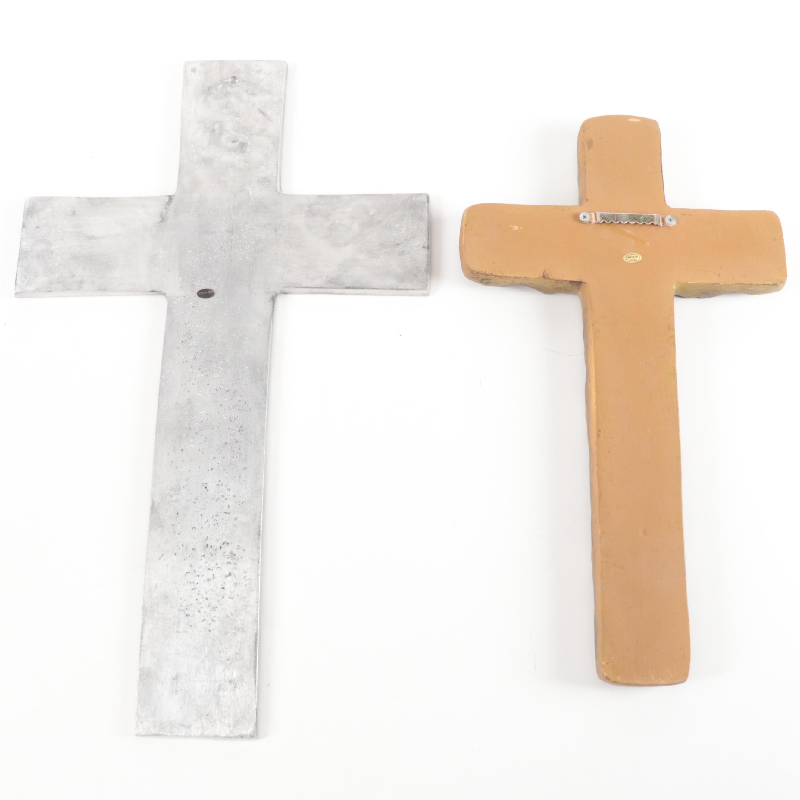 Cast Composite and Metal Decorative Wall Crosses
