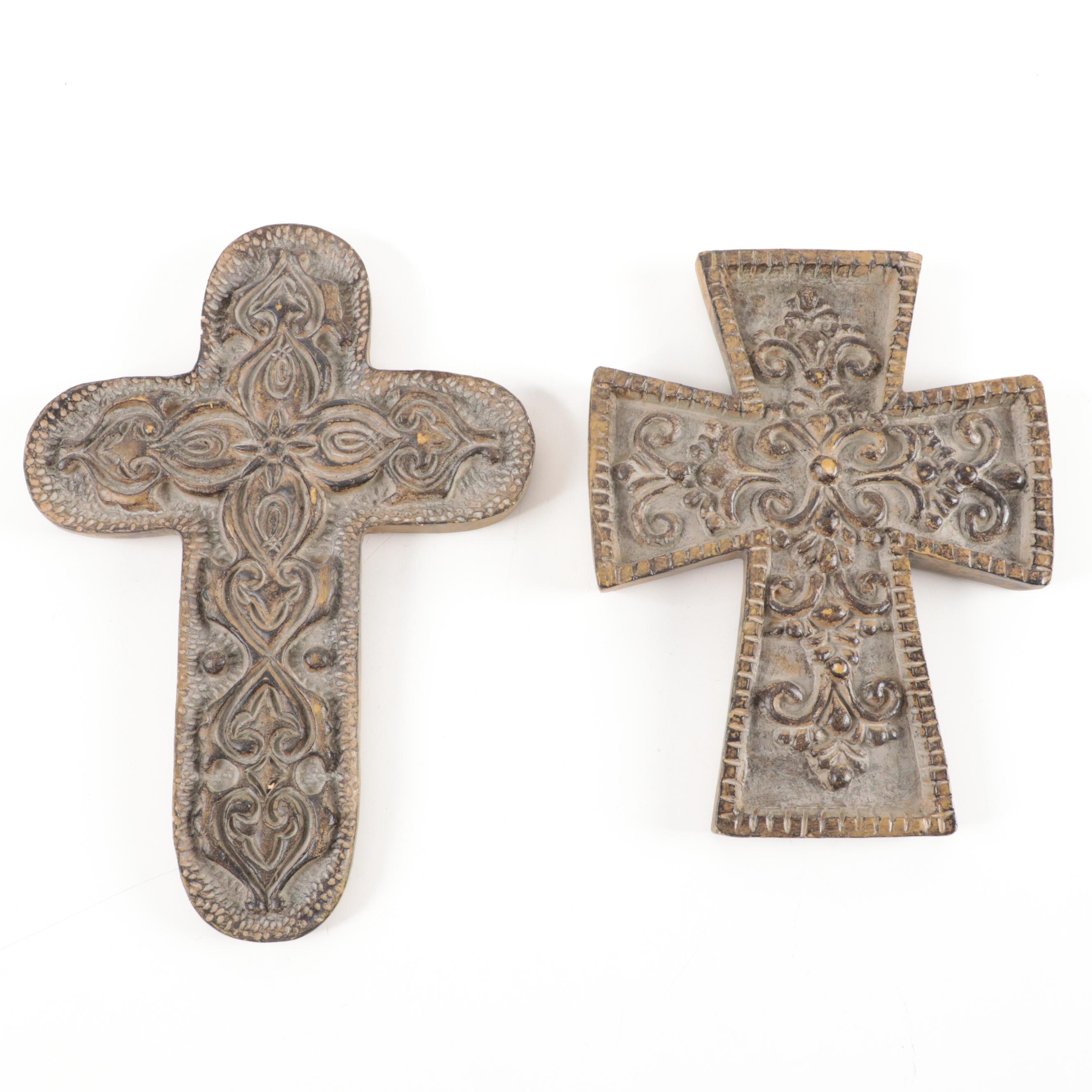 Cast Composite and Metal Decorative Wall Crosses