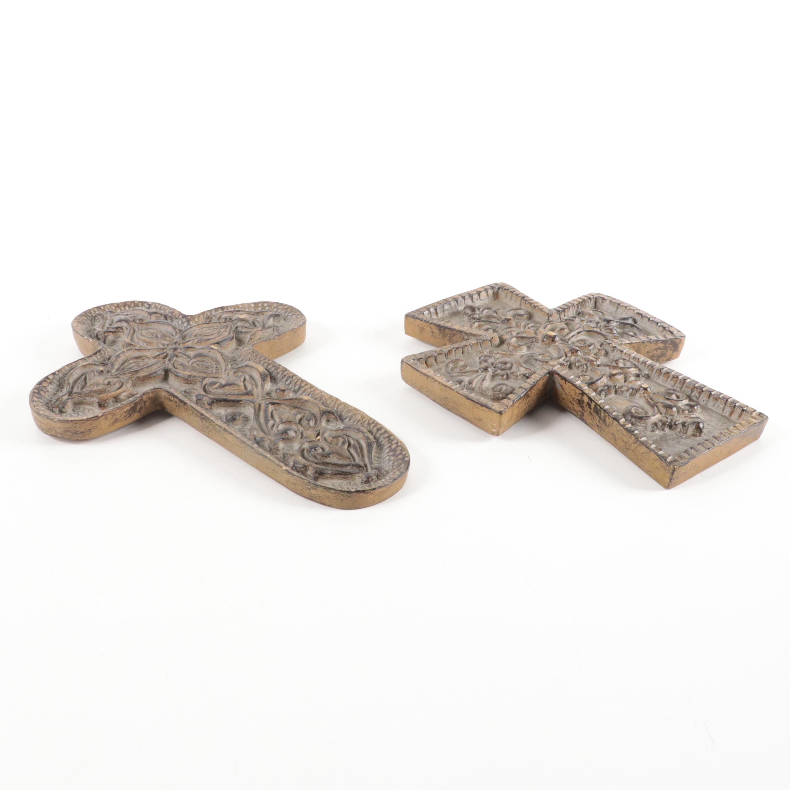 Cast Composite and Metal Decorative Wall Crosses