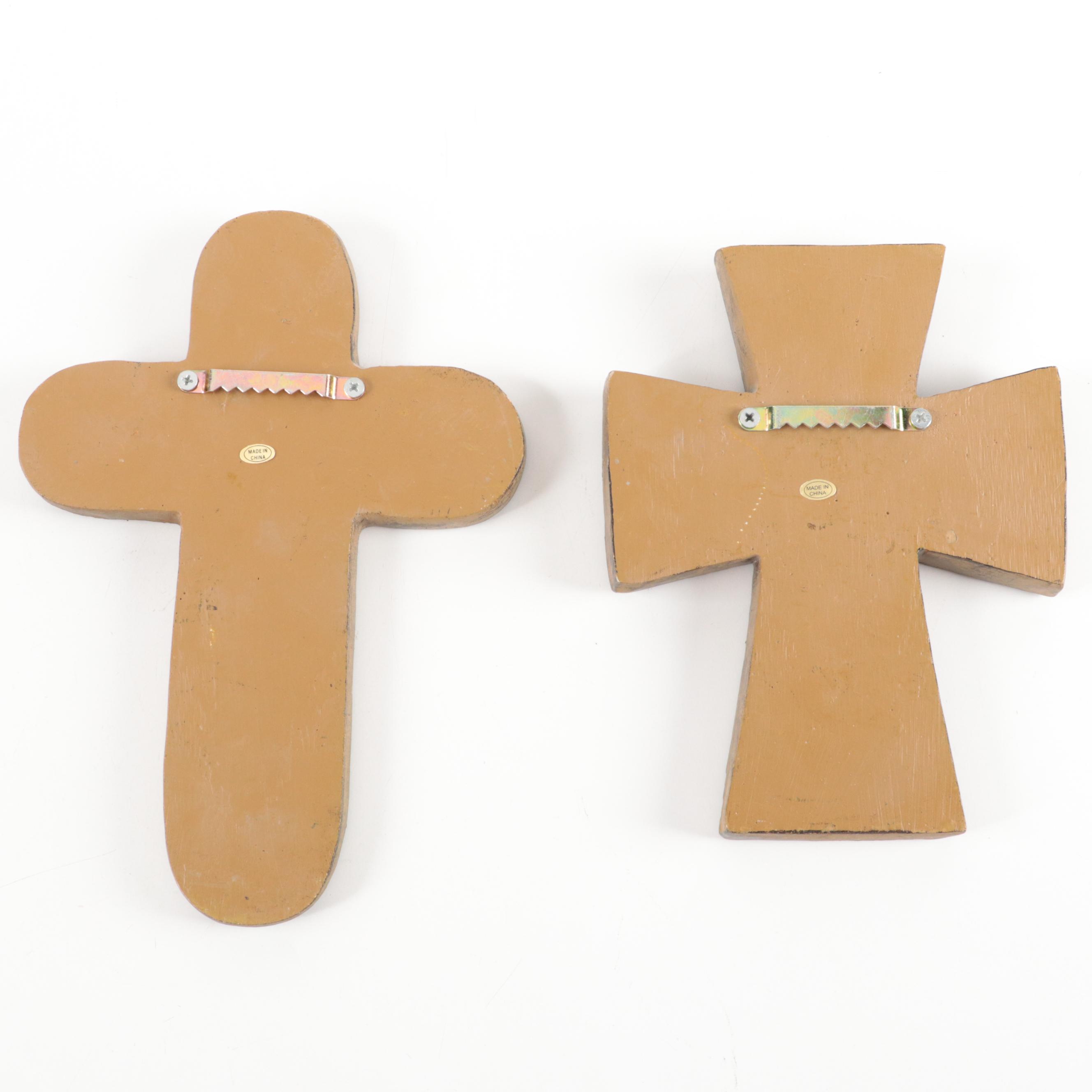Cast Composite and Metal Decorative Wall Crosses