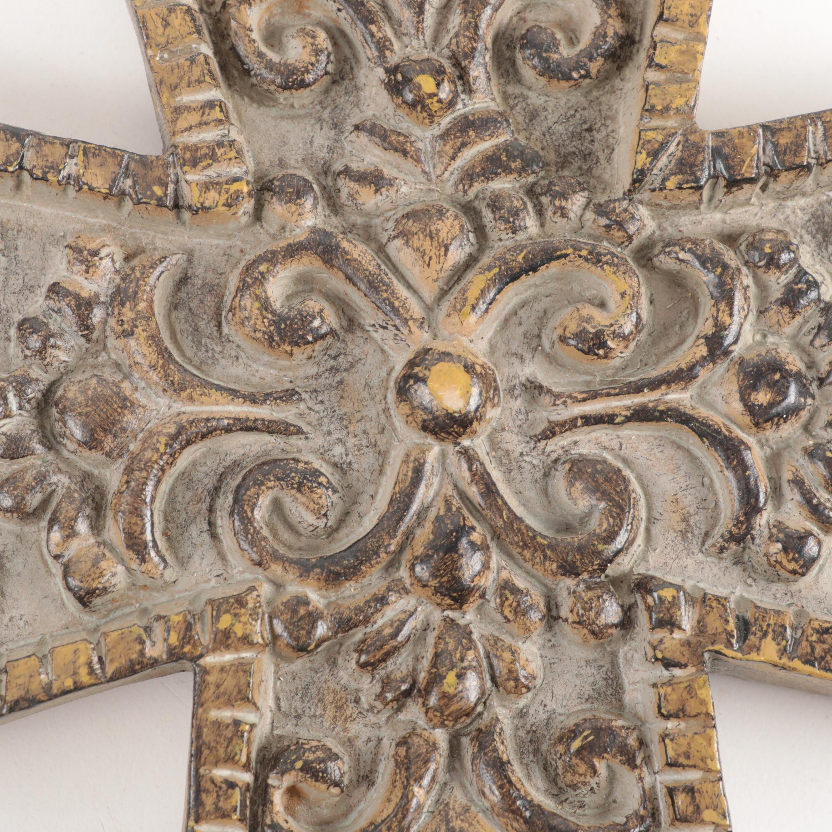 Cast Composite and Metal Decorative Wall Crosses