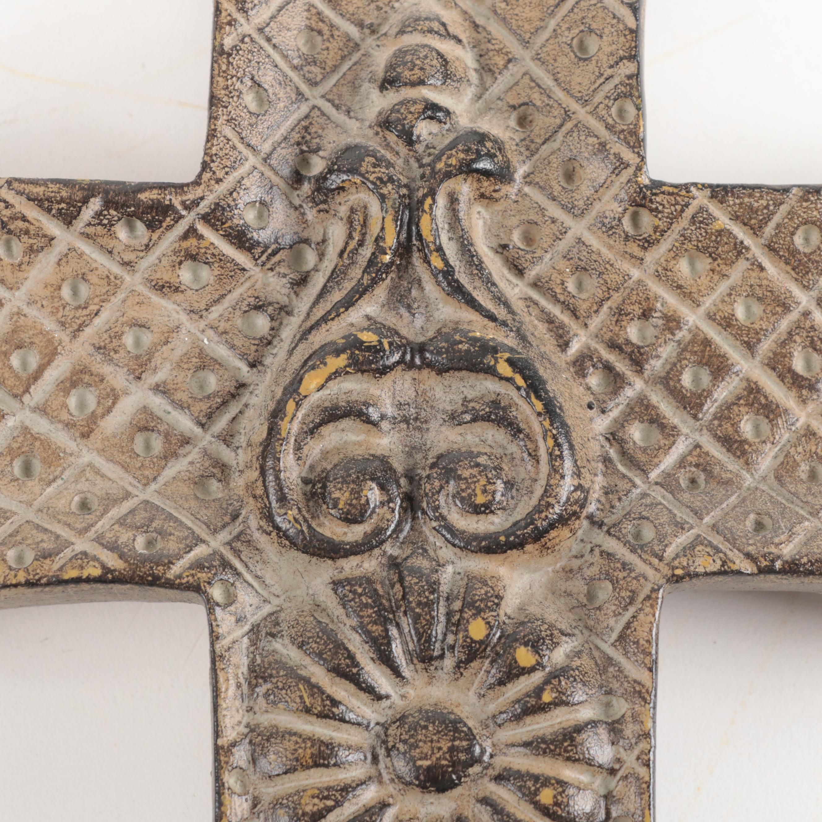 Cast Composite and Metal Decorative Wall Crosses