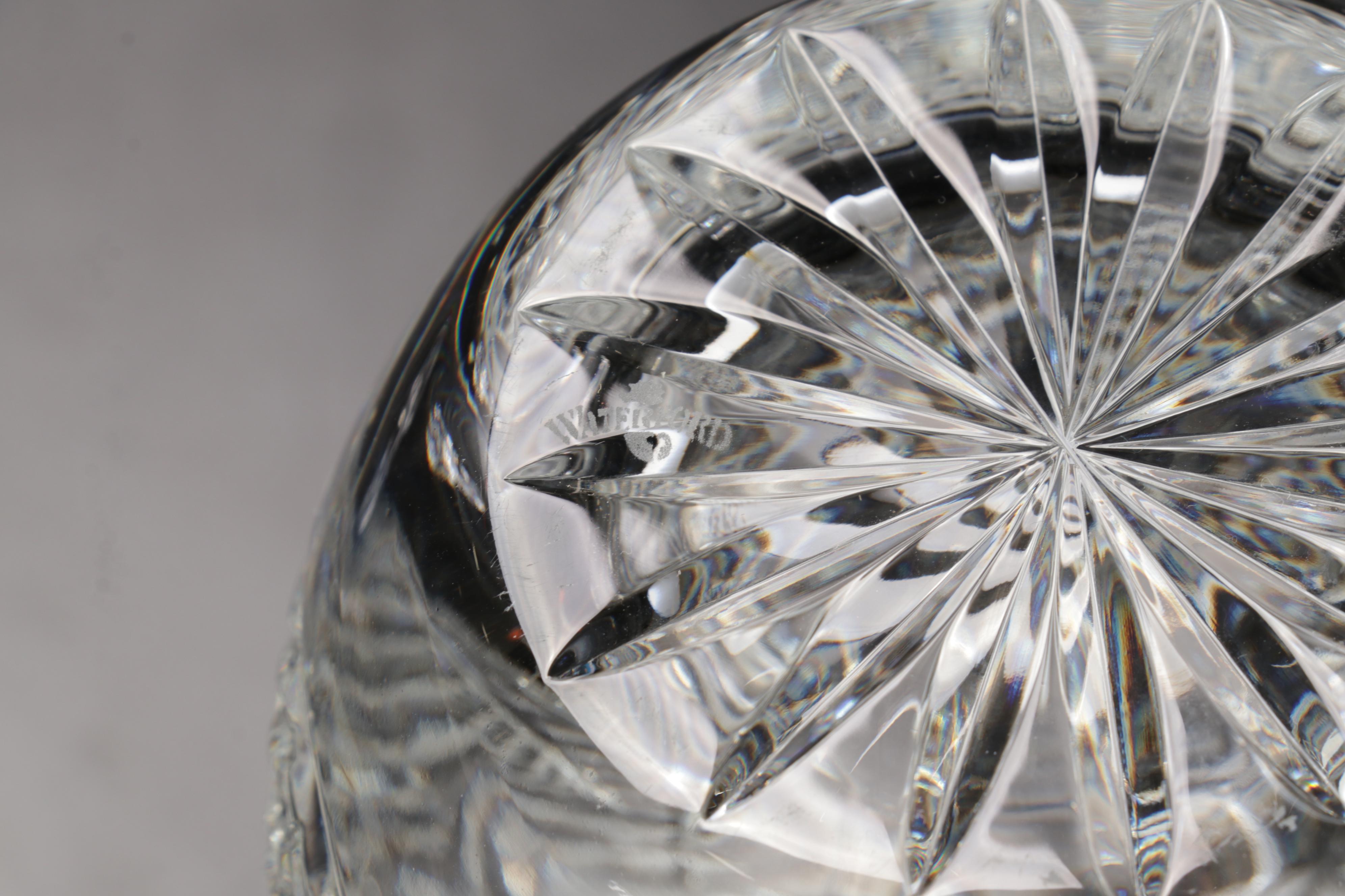 Waterford Crystal "Seahorse" Decanter and Bohemian Cut to Clear Karlas Bowl