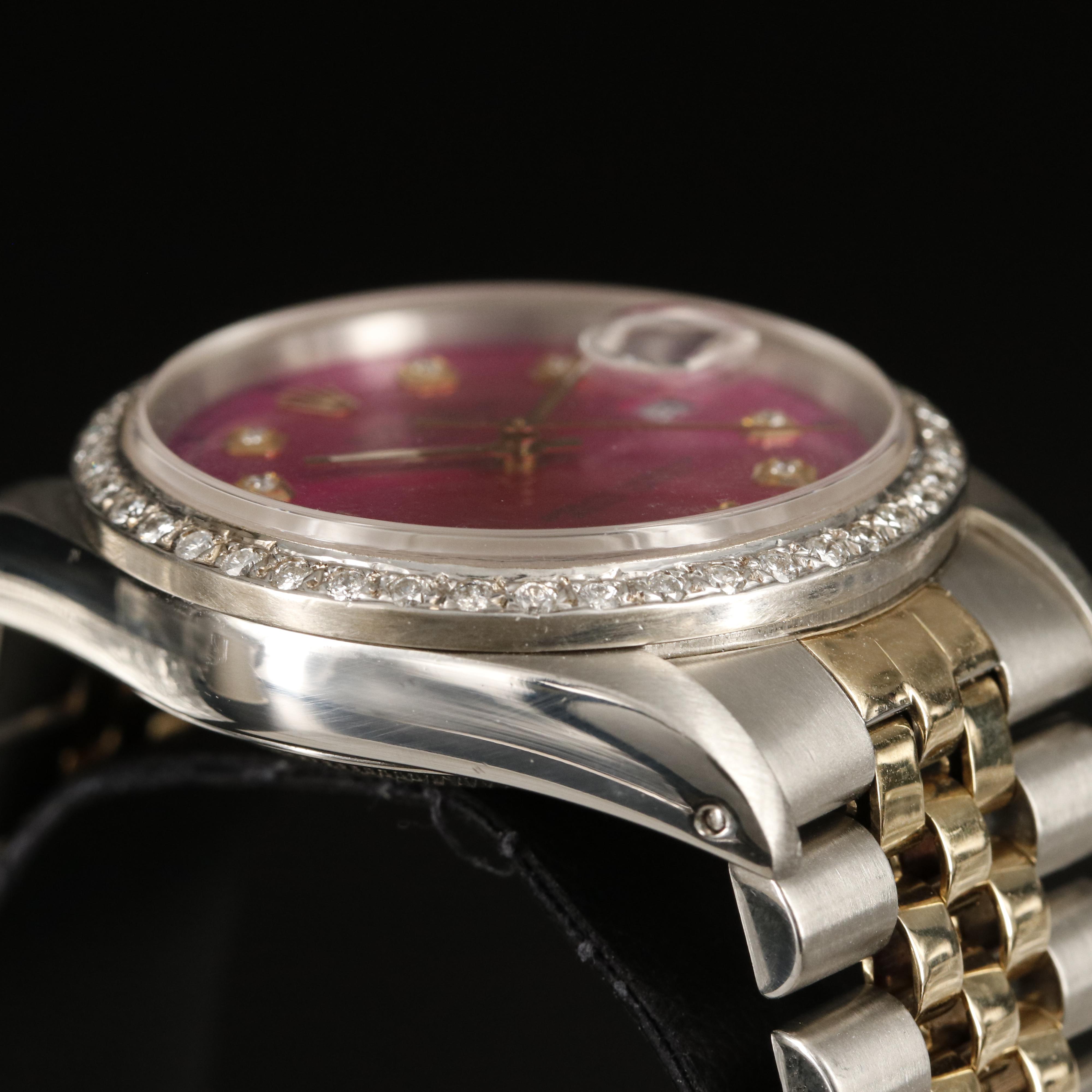 1990 Rolex Oyster Perpetual Datejust Diamond Dial and Bezel Watch