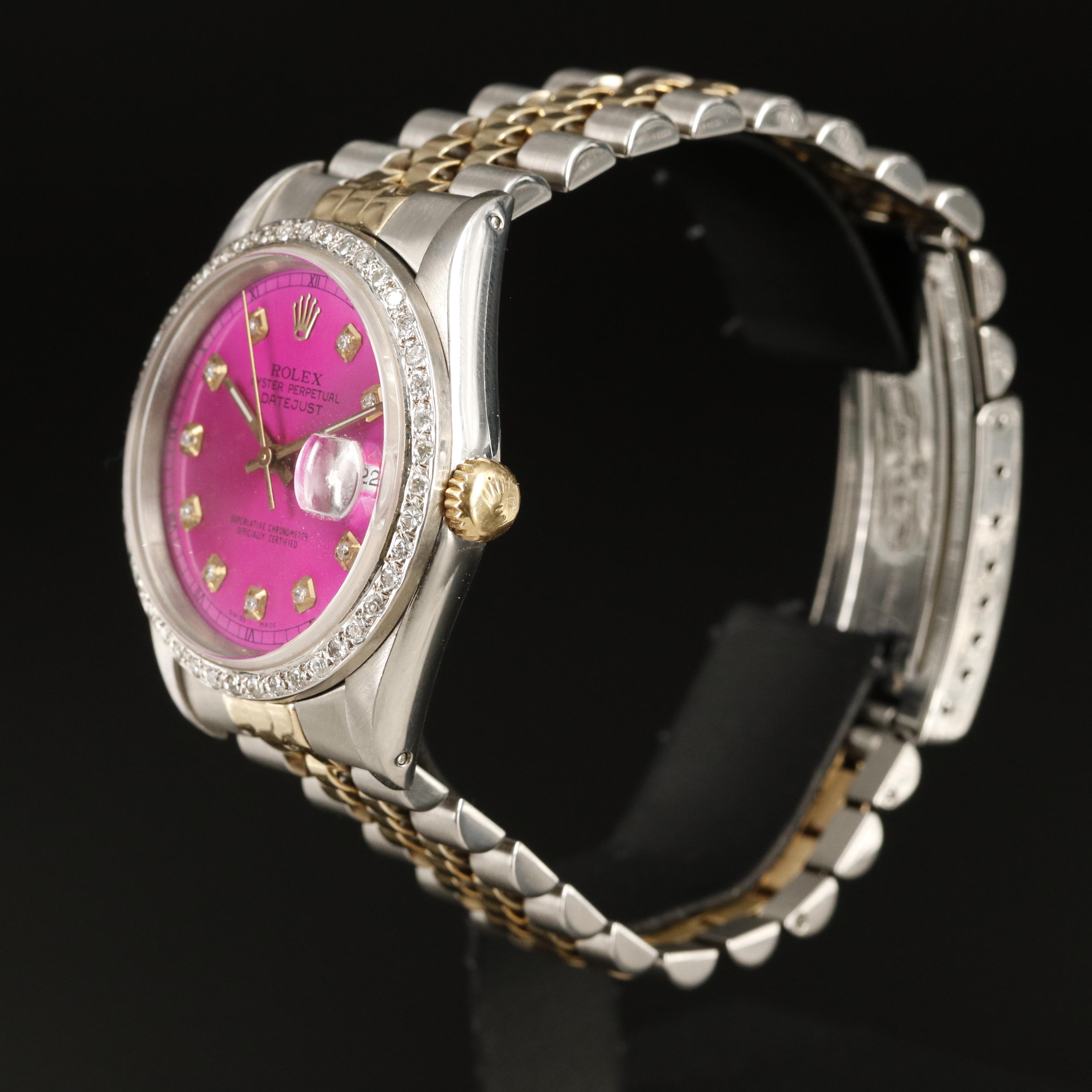 1990 Rolex Oyster Perpetual Datejust Diamond Dial and Bezel Watch