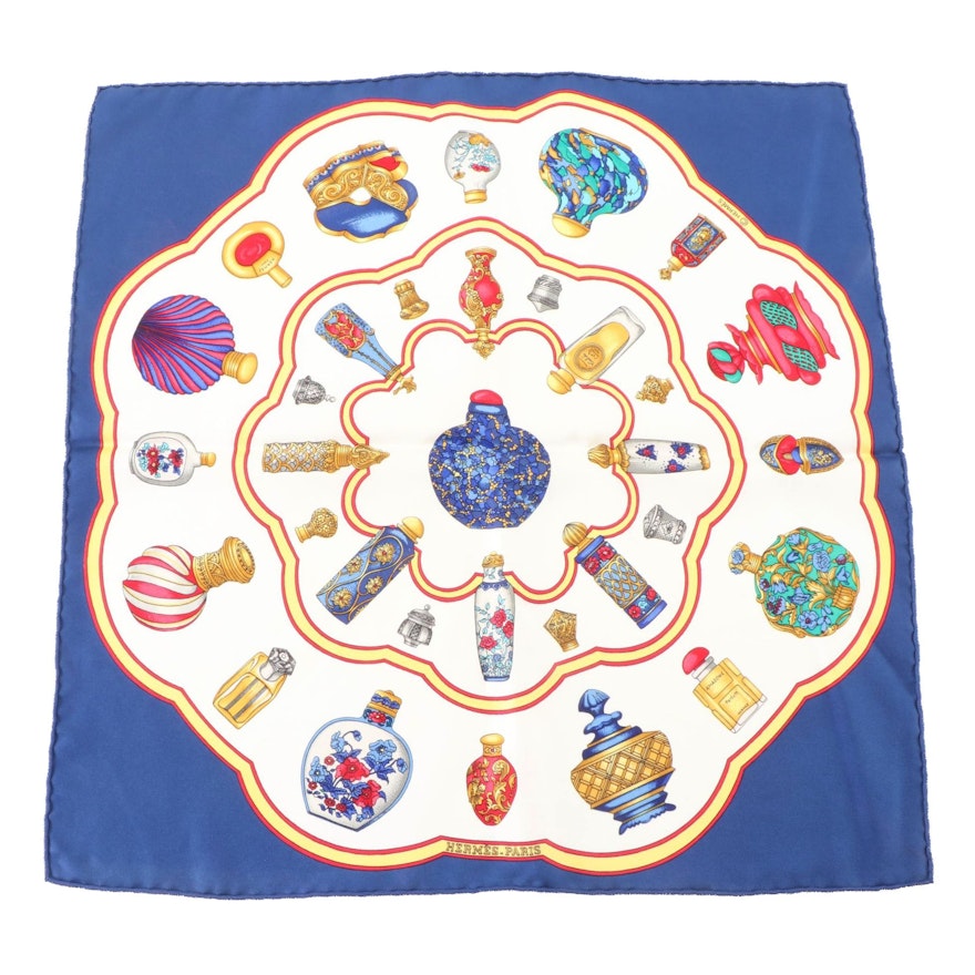 Hermès "Qu'Import le Flacon" Silk Twill Scarf 45cm