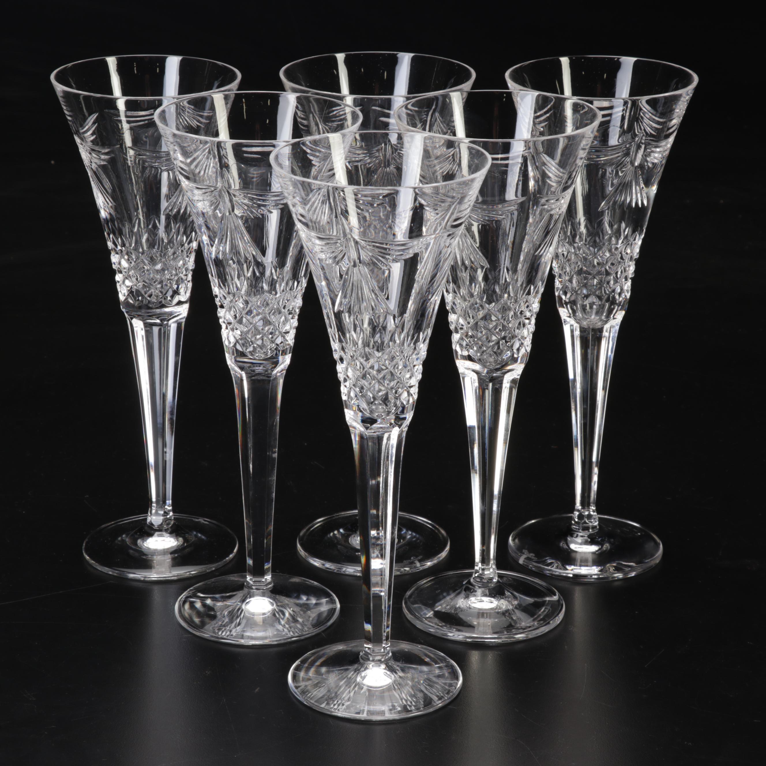 Waterford Crystal "Peace" Millenium Series Champagne Flutes
