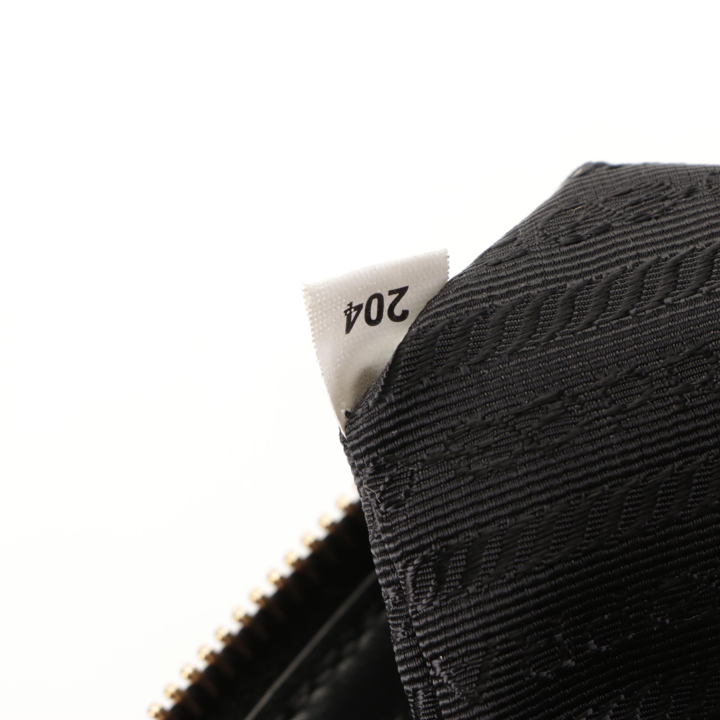 Prada Black Canapa Canvas Two-Way Tote