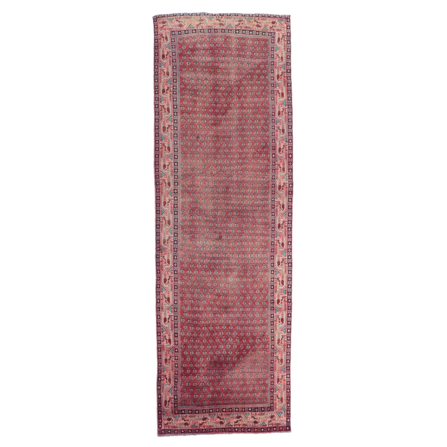 4' x 12'7 Hand-Knotted Persian Seraband Mir-I-Boteh Long Rug