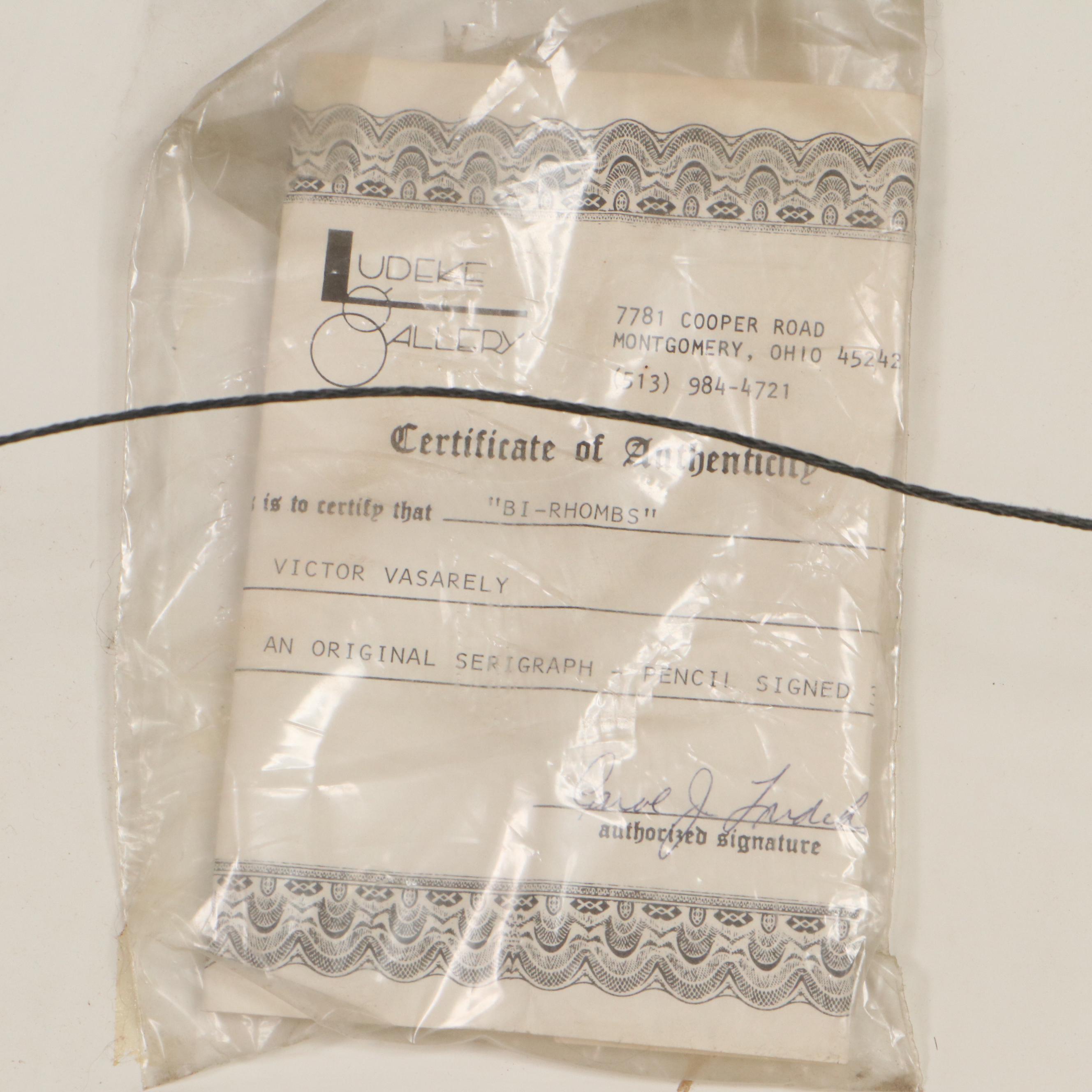 Victor Vasarely Serigraph "Bi-Rhombs," 1977