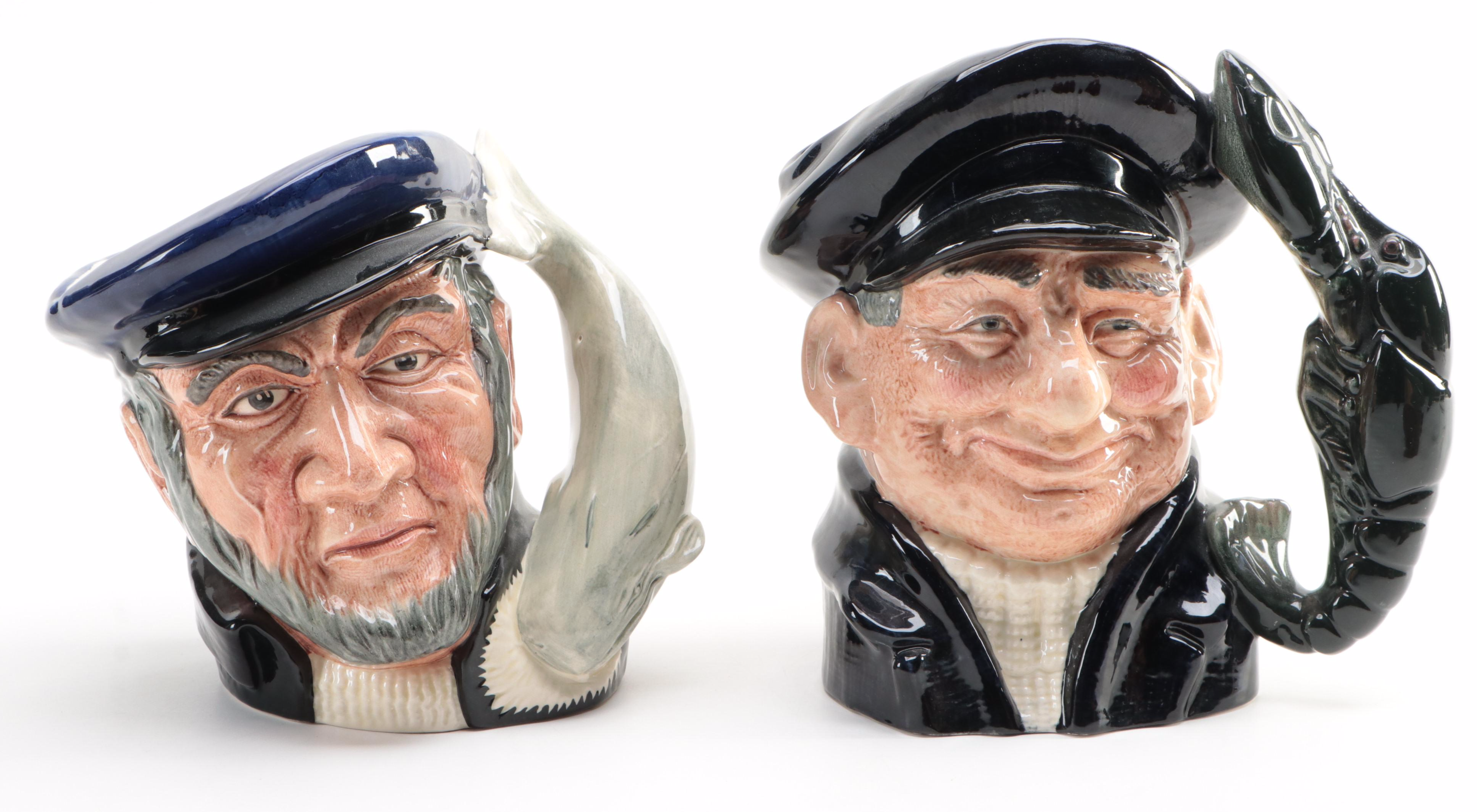Royal Doulton "The Sleuth," "Capt Ahab," and More Character Jugs