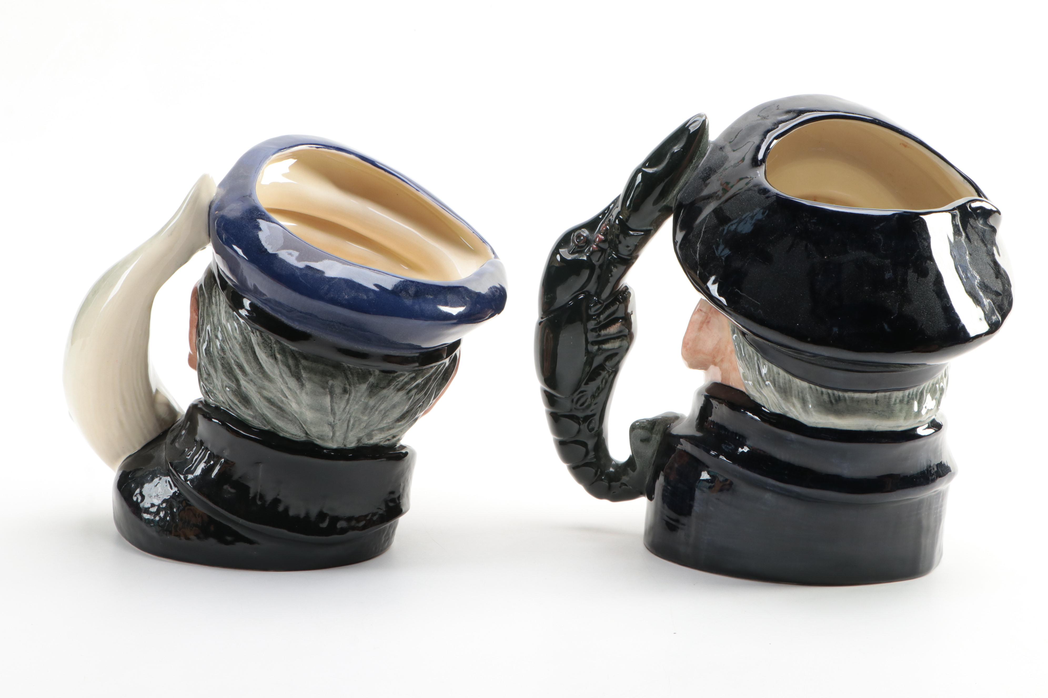 Royal Doulton "The Sleuth," "Capt Ahab," and More Character Jugs