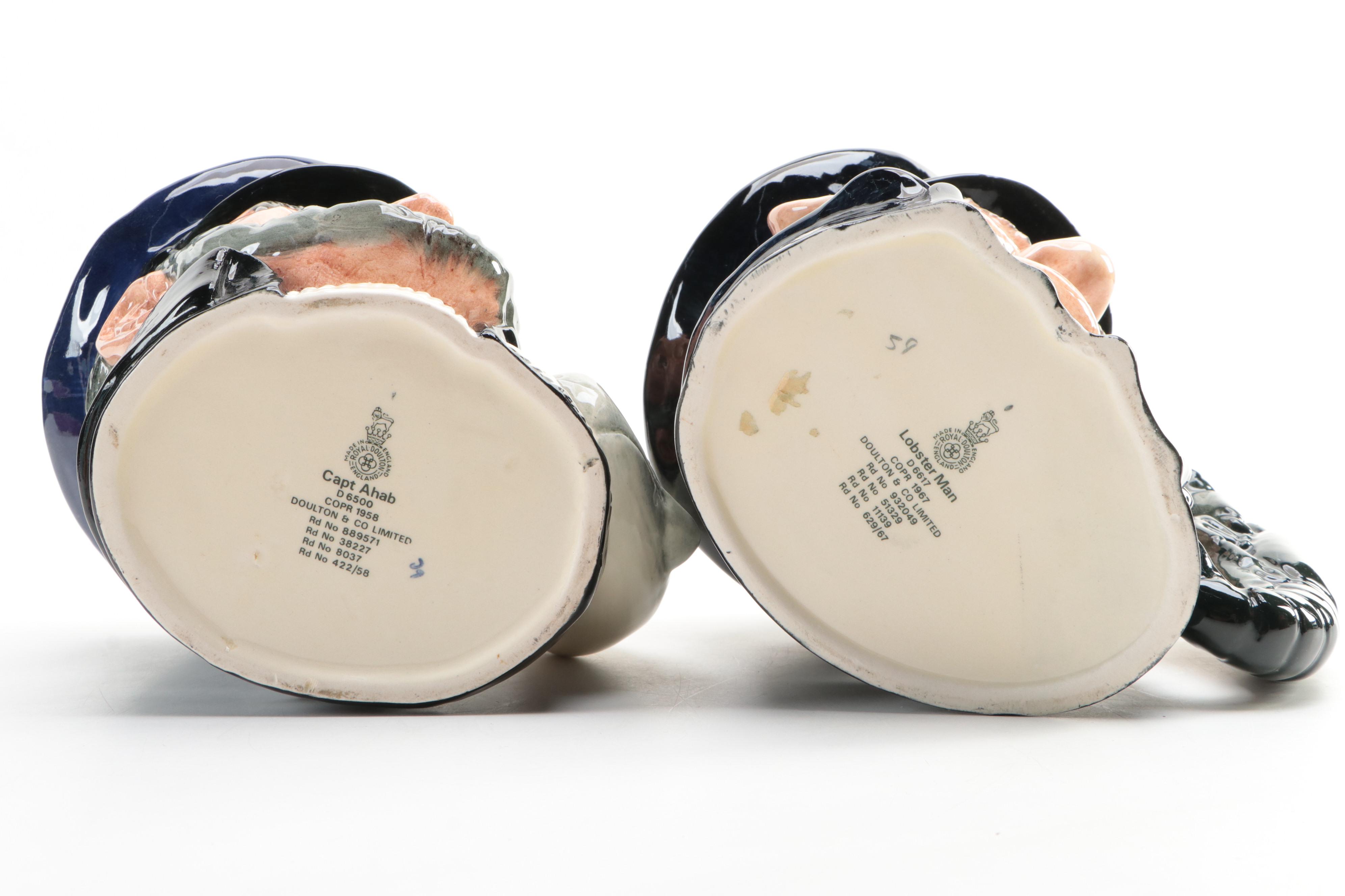 Royal Doulton "The Sleuth," "Capt Ahab," and More Character Jugs