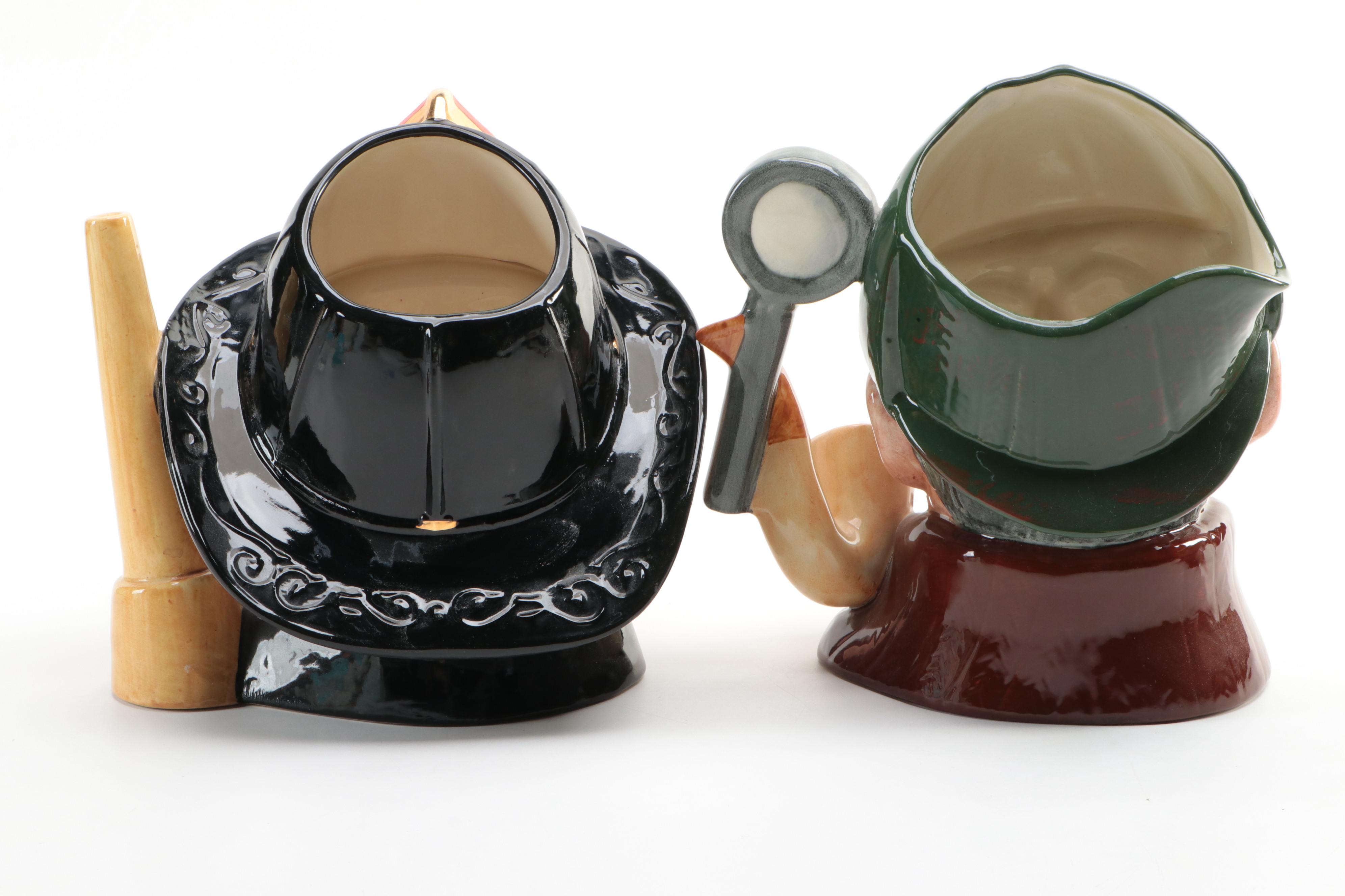 Royal Doulton "The Sleuth," "Capt Ahab," and More Character Jugs