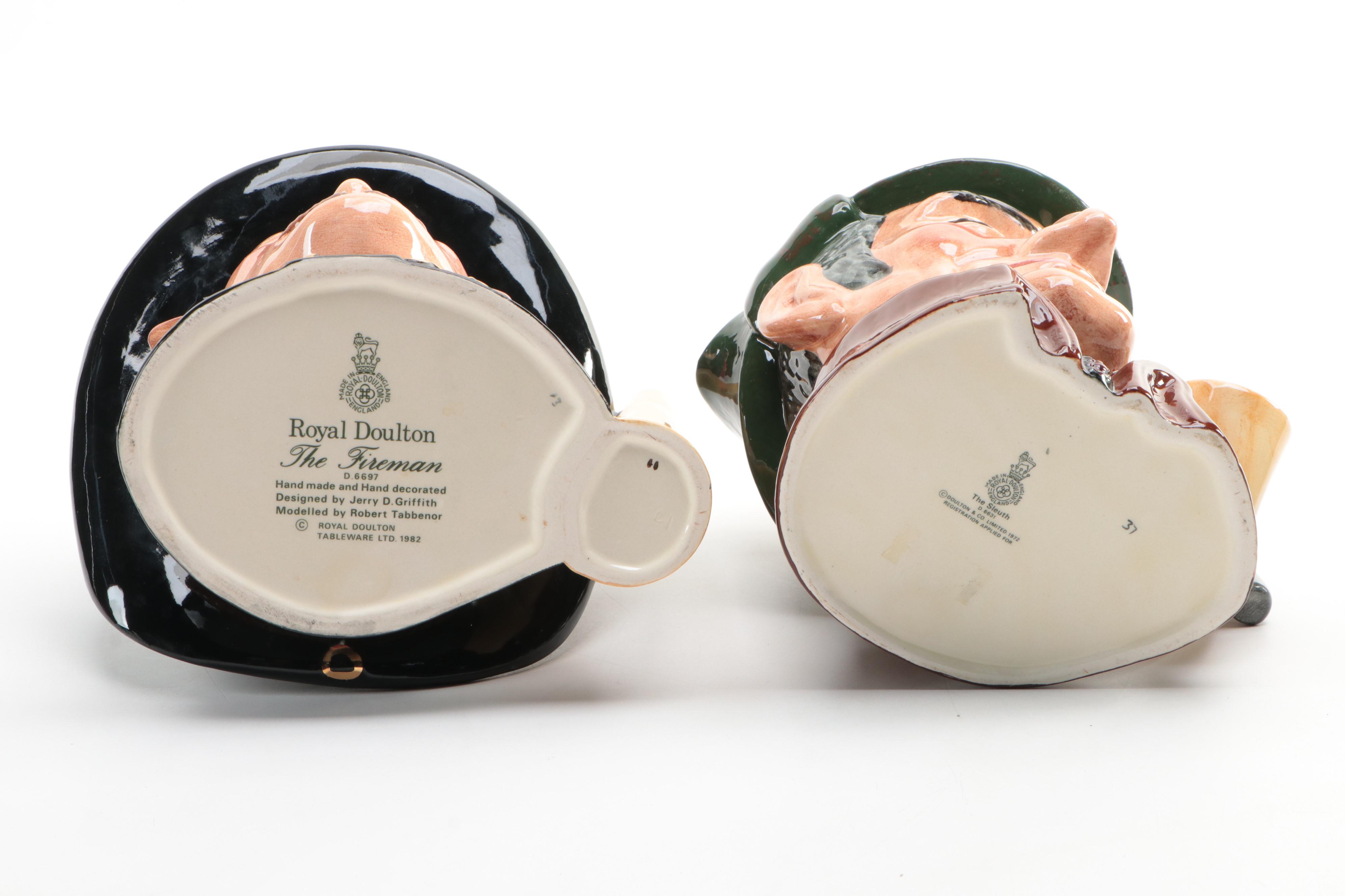 Royal Doulton "The Sleuth," "Capt Ahab," and More Character Jugs