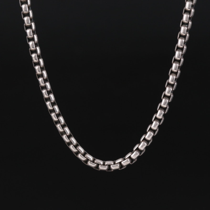 David Yurman Sterling Box Chain Necklace