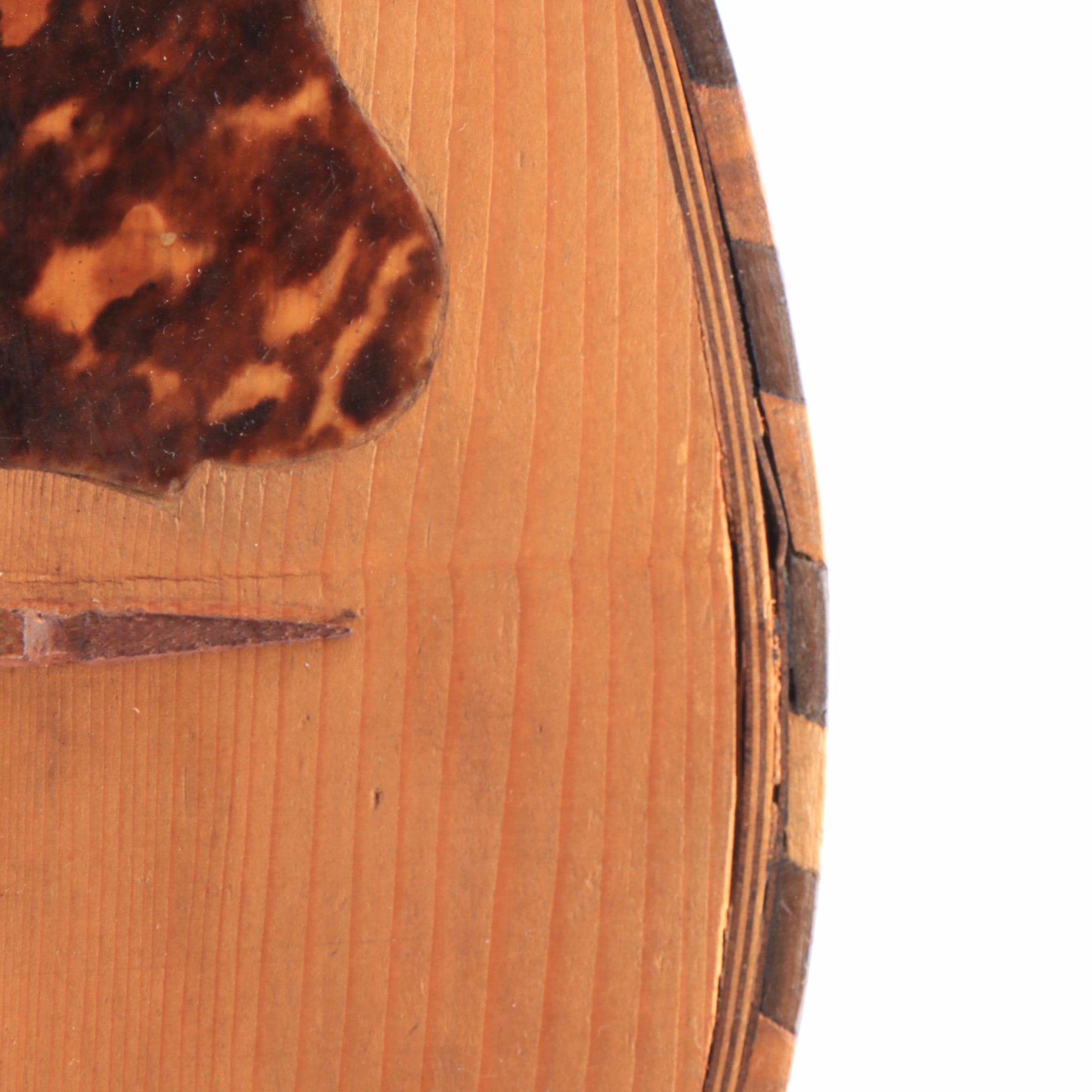 Italian Style Mother-of-Pearl and Turtle Shell Inlaid Bowl Back Mandolin, Case